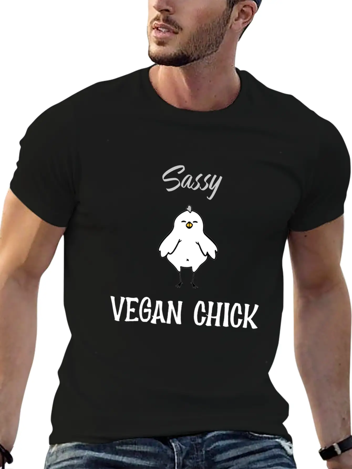 Sassy Vegan Chick Breathable Soft Cotton T-Shirt – Timeless Casual Look