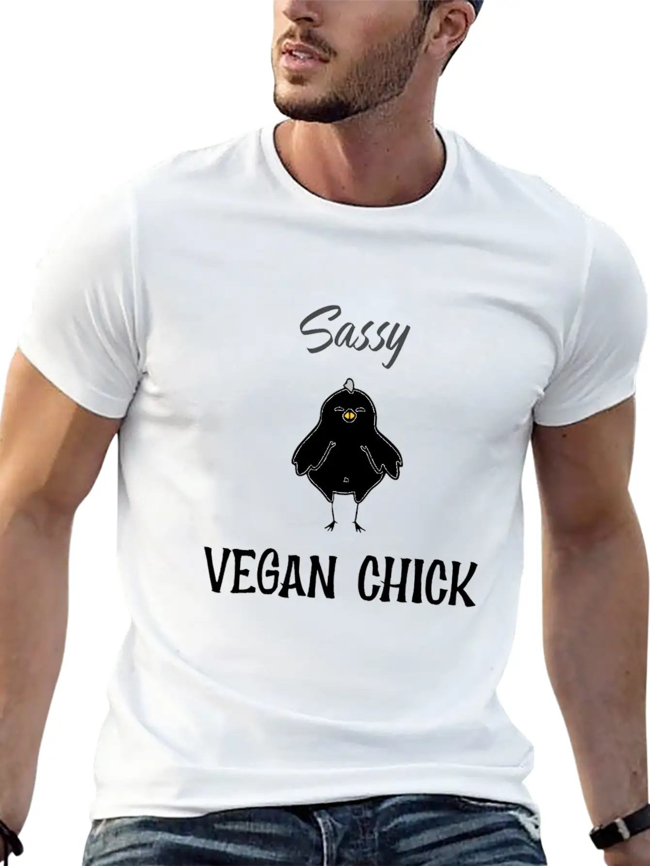 Sassy Vegan Chick Breathable Soft Cotton T-Shirt – Timeless Casual Look