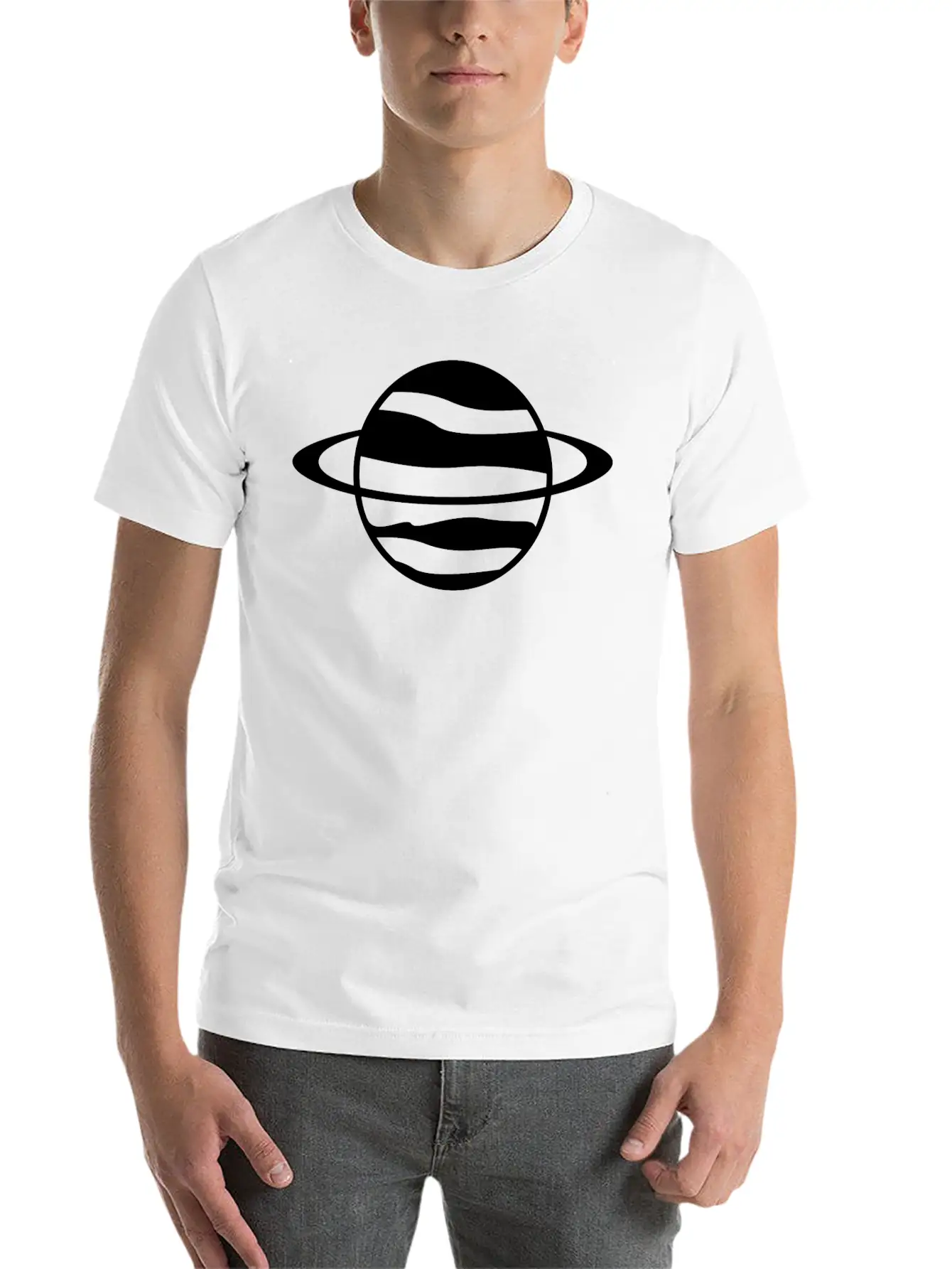 Saturn Planet Unisex Casual T-Shirt – Clean Design For Daily Comfort