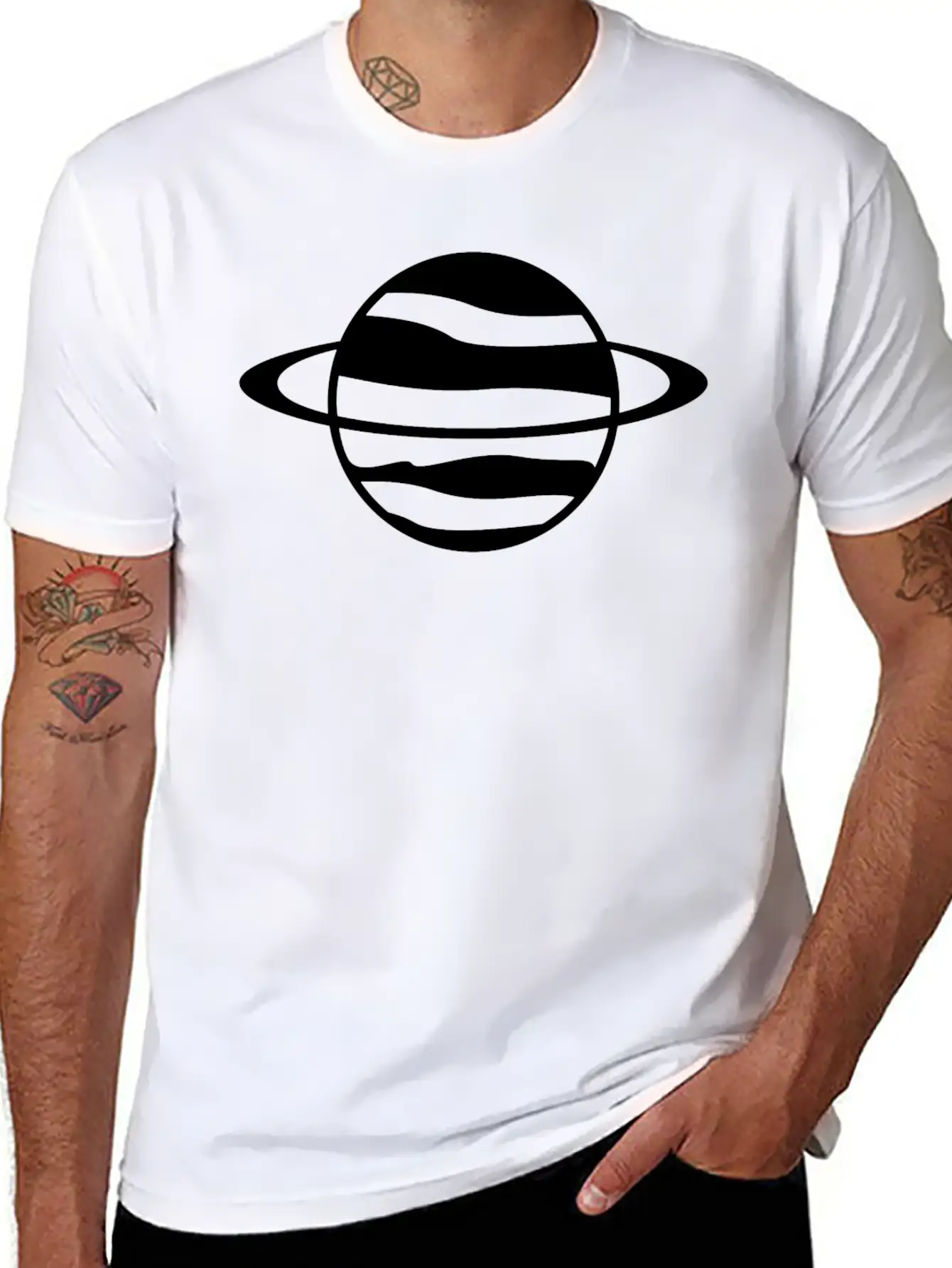 Saturn Planet Unisex Casual T-Shirt – Clean Design For Daily Comfort