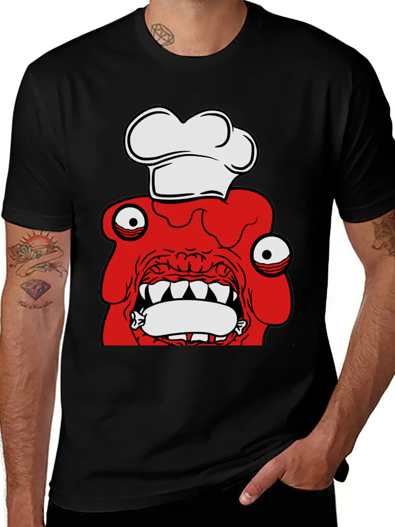 Sausage Cook Eat Chef Apron Hunger Delicious Dange Breathable Soft Cotton T-Shirt – Timeless Casual Look