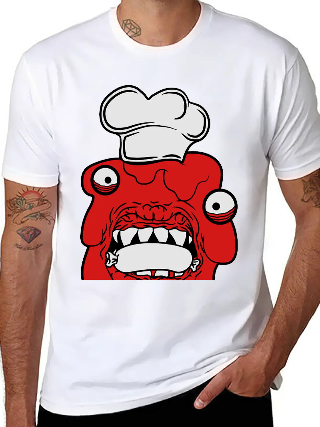 Sausage Cook Eat Chef Apron Hunger Delicious Dange Breathable Soft Cotton T-Shirt – Timeless Casual Look