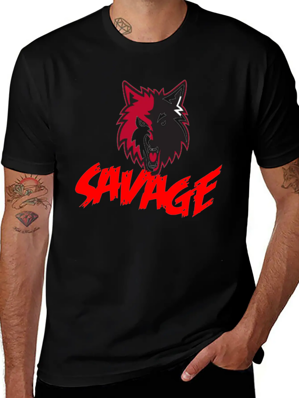 Savage With Wolf Unisex Casual T-Shirt – Clean Design For Daily Comfort