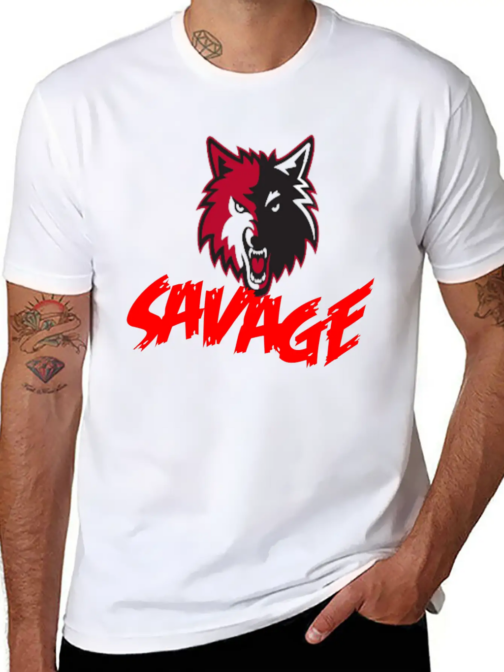 Savage With Wolf Unisex Casual T-Shirt – Clean Design For Daily Comfort