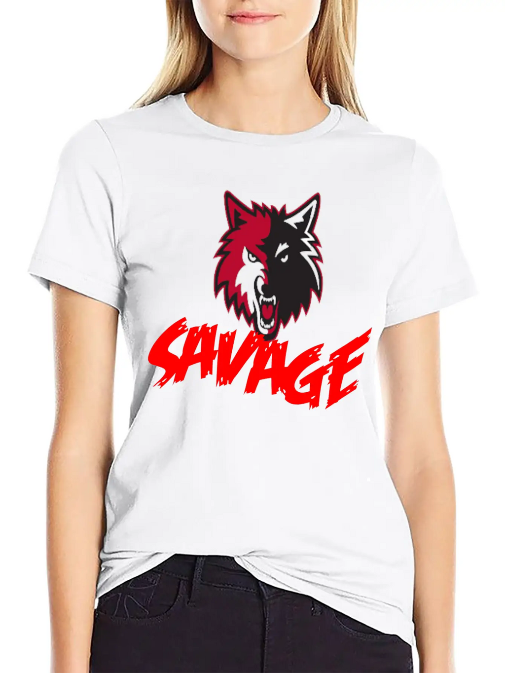 Savage With Wolf Unisex Casual T-Shirt – Clean Design For Daily Comfort