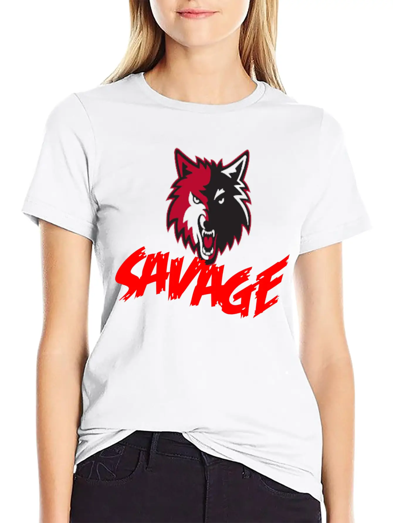 Savage With Wolf Unisex Casual T-Shirt – Clean Design For Daily Comfort