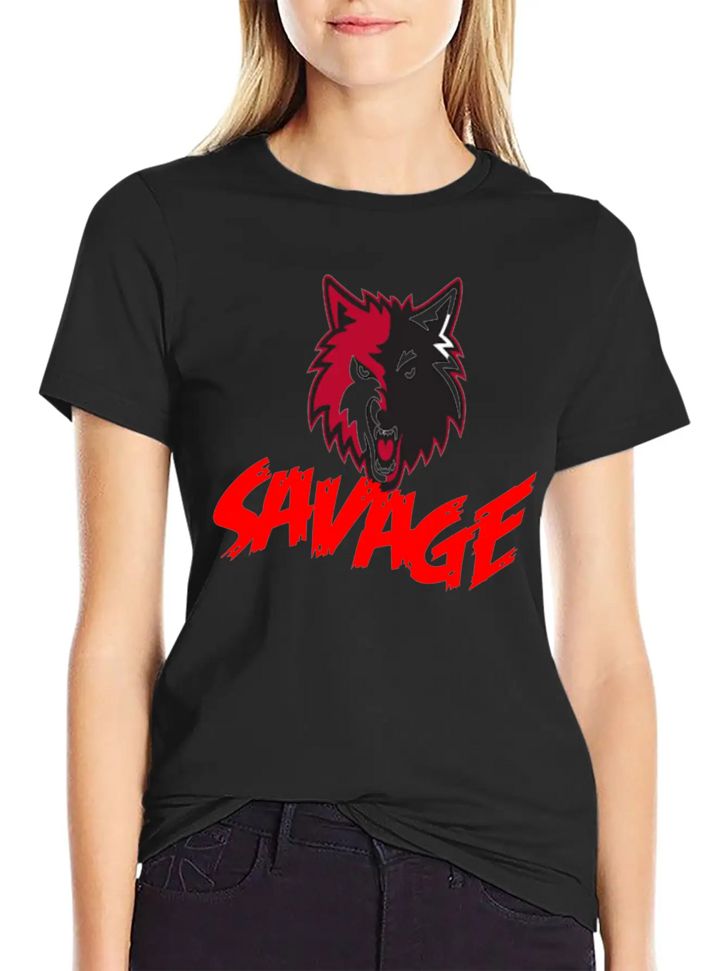 Savage With Wolf Unisex Casual T-Shirt – Clean Design For Daily Comfort