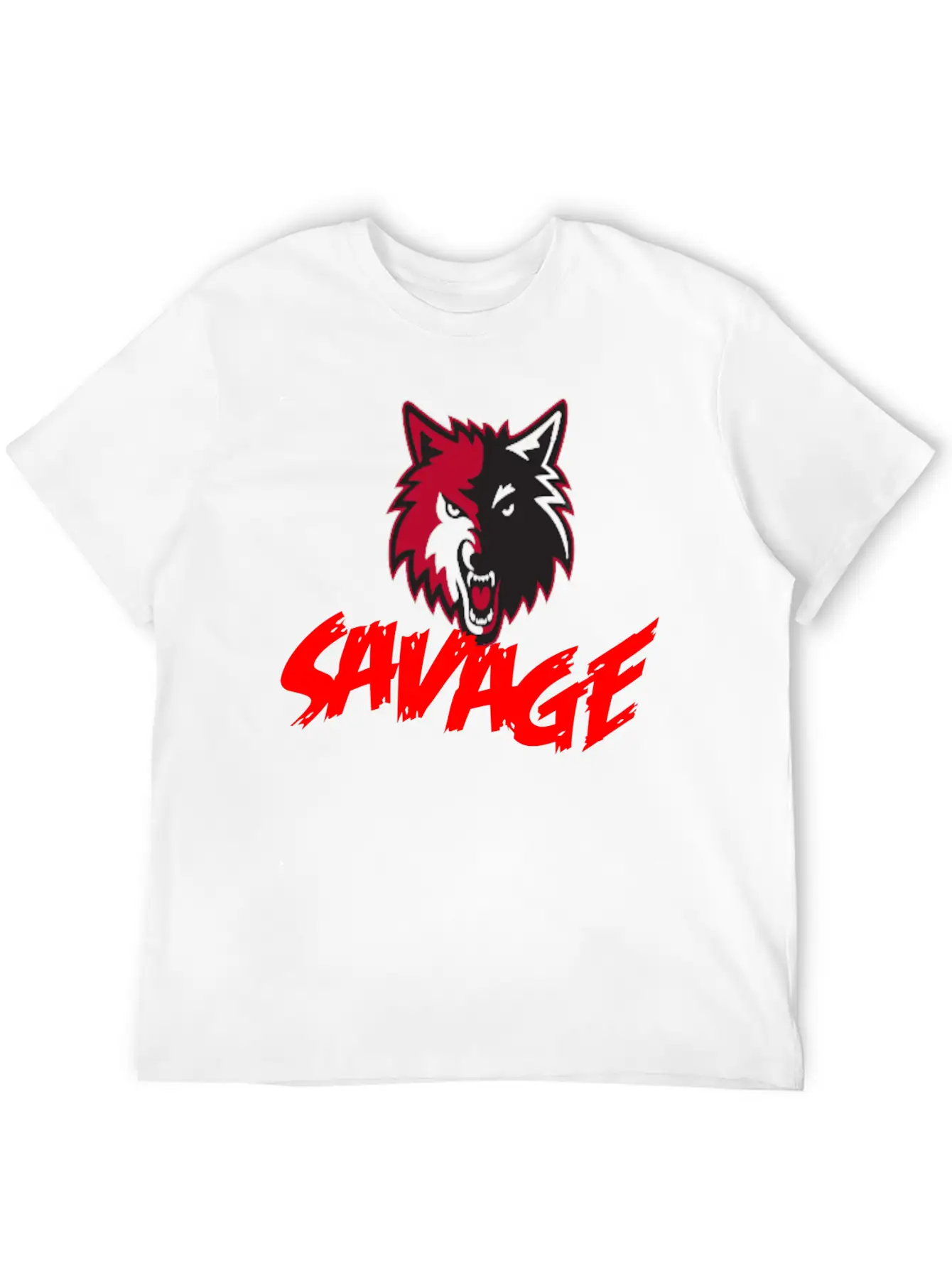 Savage With Wolf Unisex Casual T-Shirt – Clean Design For Daily Comfort