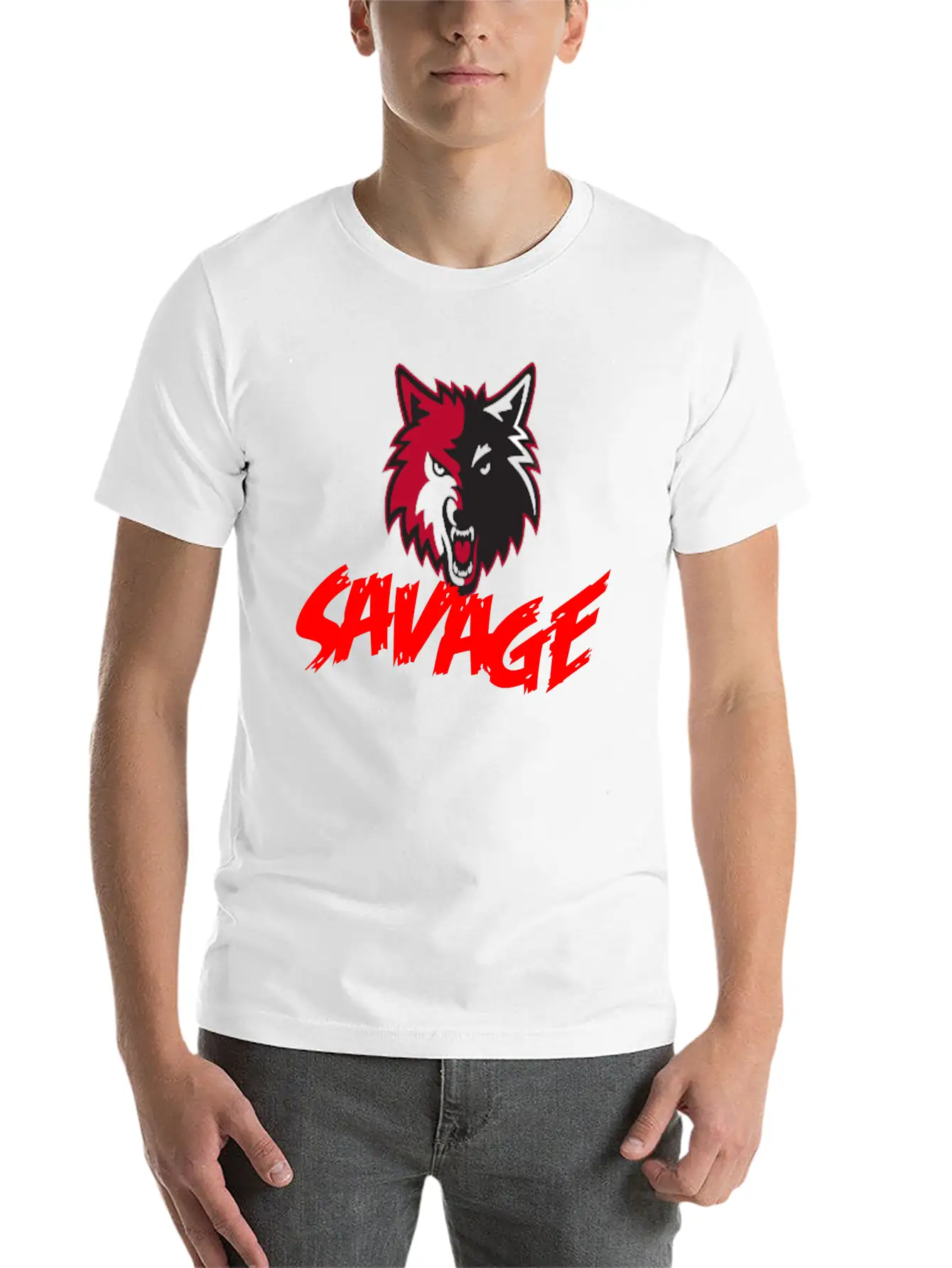 Savage With Wolf Unisex Casual T-Shirt – Clean Design For Daily Comfort