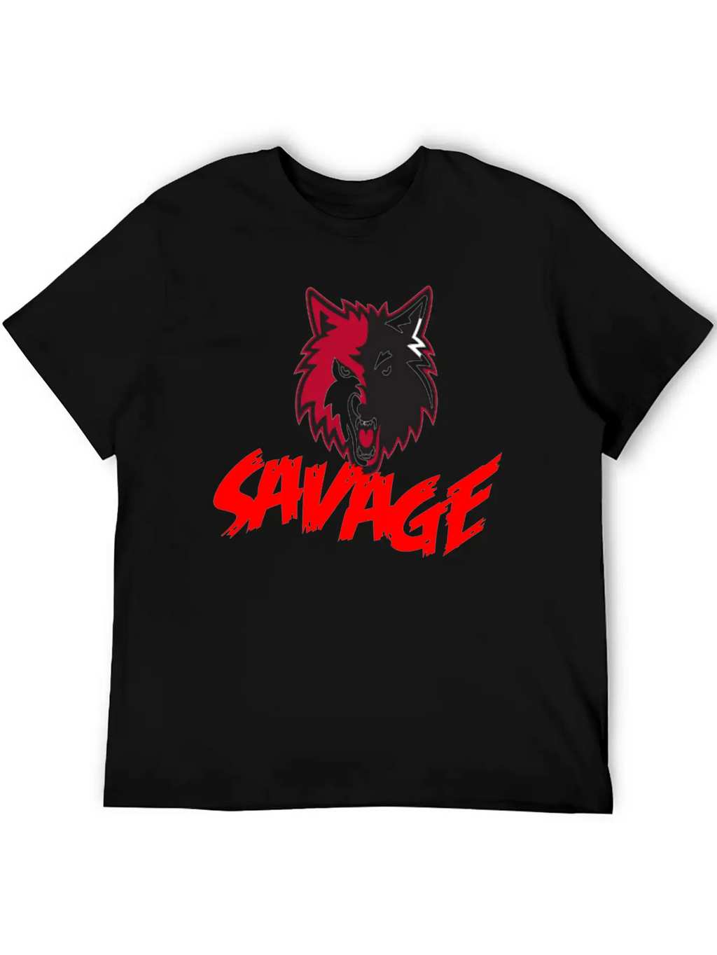 Savage With Wolf Unisex Casual T-Shirt – Clean Design For Daily Comfort