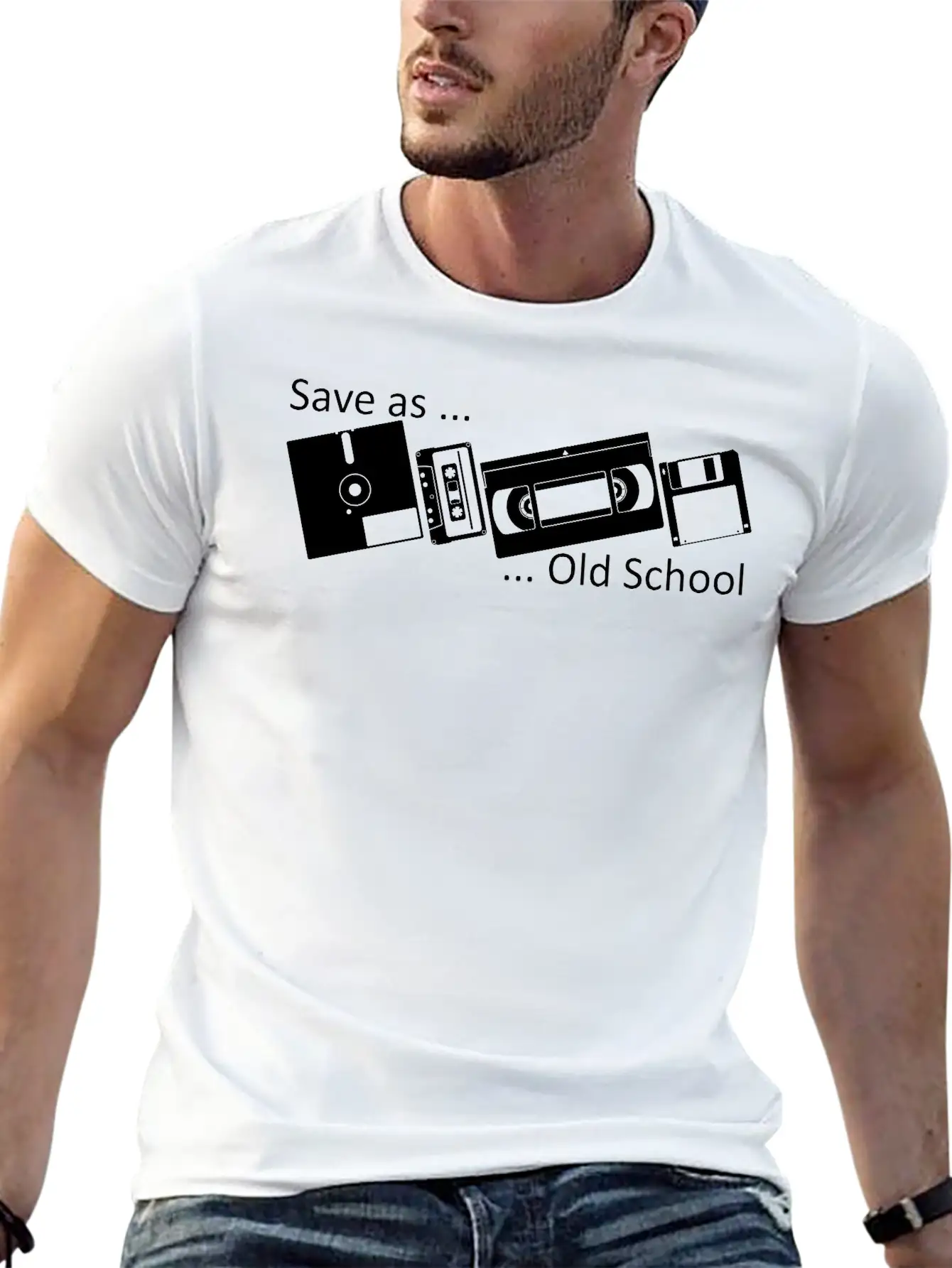 Save As ... Old School Classic Fit Graphic Tee For Daily Comfort – Unisex Cotton Shirt
