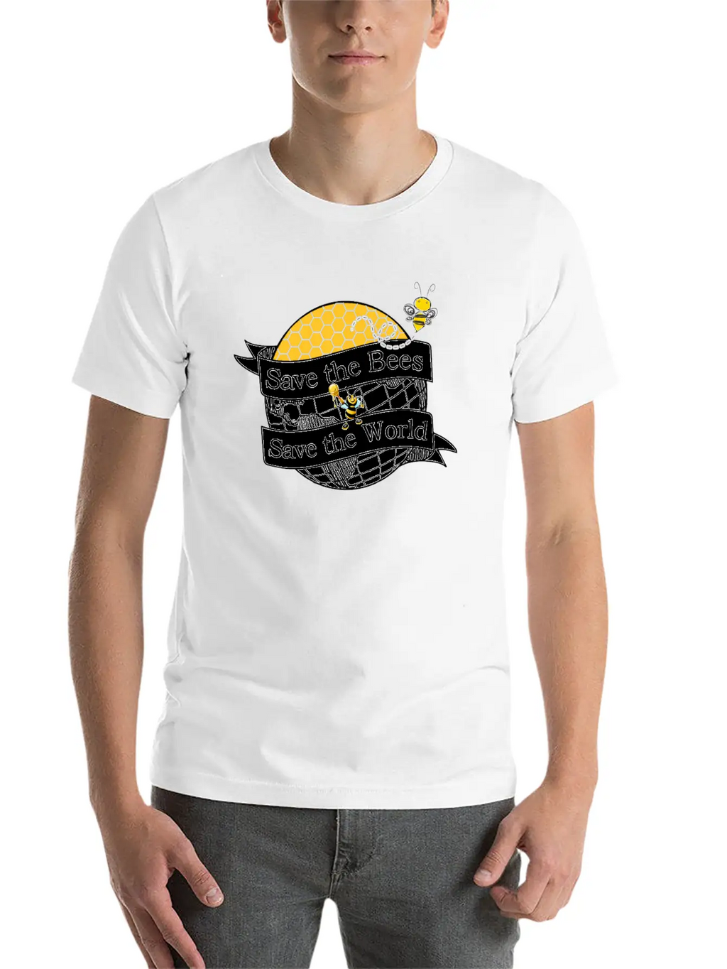 Save The Bees Save The World Beekeeping Beekeeper Unisex Casual T-Shirt – Clean Design For Daily Comfort