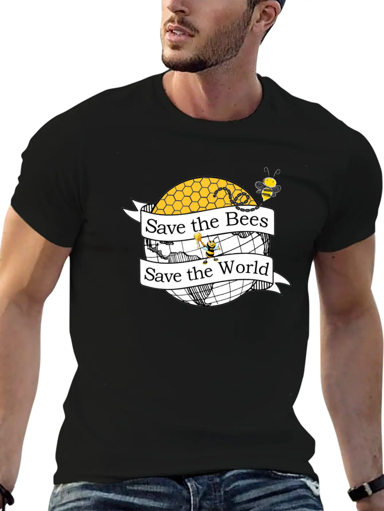 Save The Bees Save The World Beekeeping Beekeeper Unisex Casual T-Shirt – Clean Design For Daily Comfort