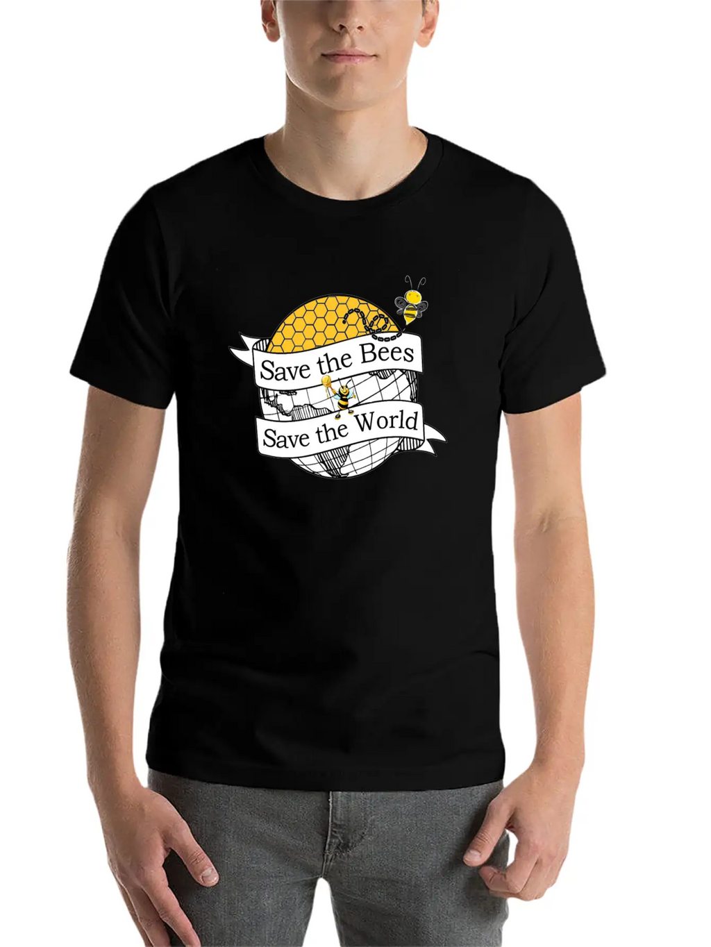 Save The Bees Save The World Beekeeping Beekeeper Unisex Casual T-Shirt – Clean Design For Daily Comfort