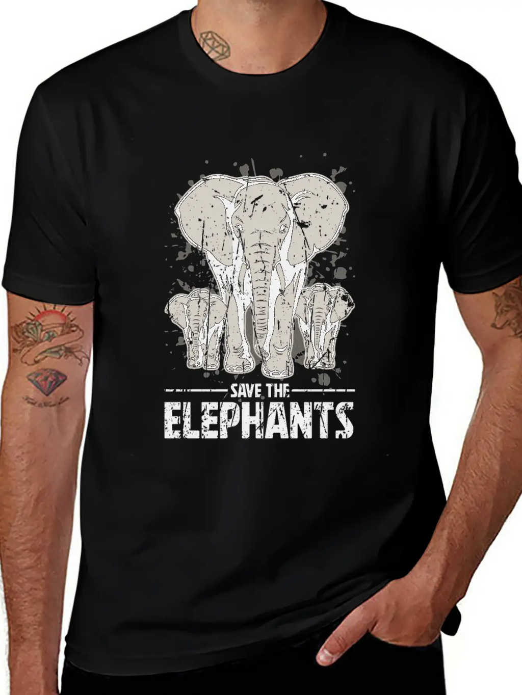 Save The Elephants - Elephant Casual Graphic T-Shirt – Simple And Comfortable Daily Wear