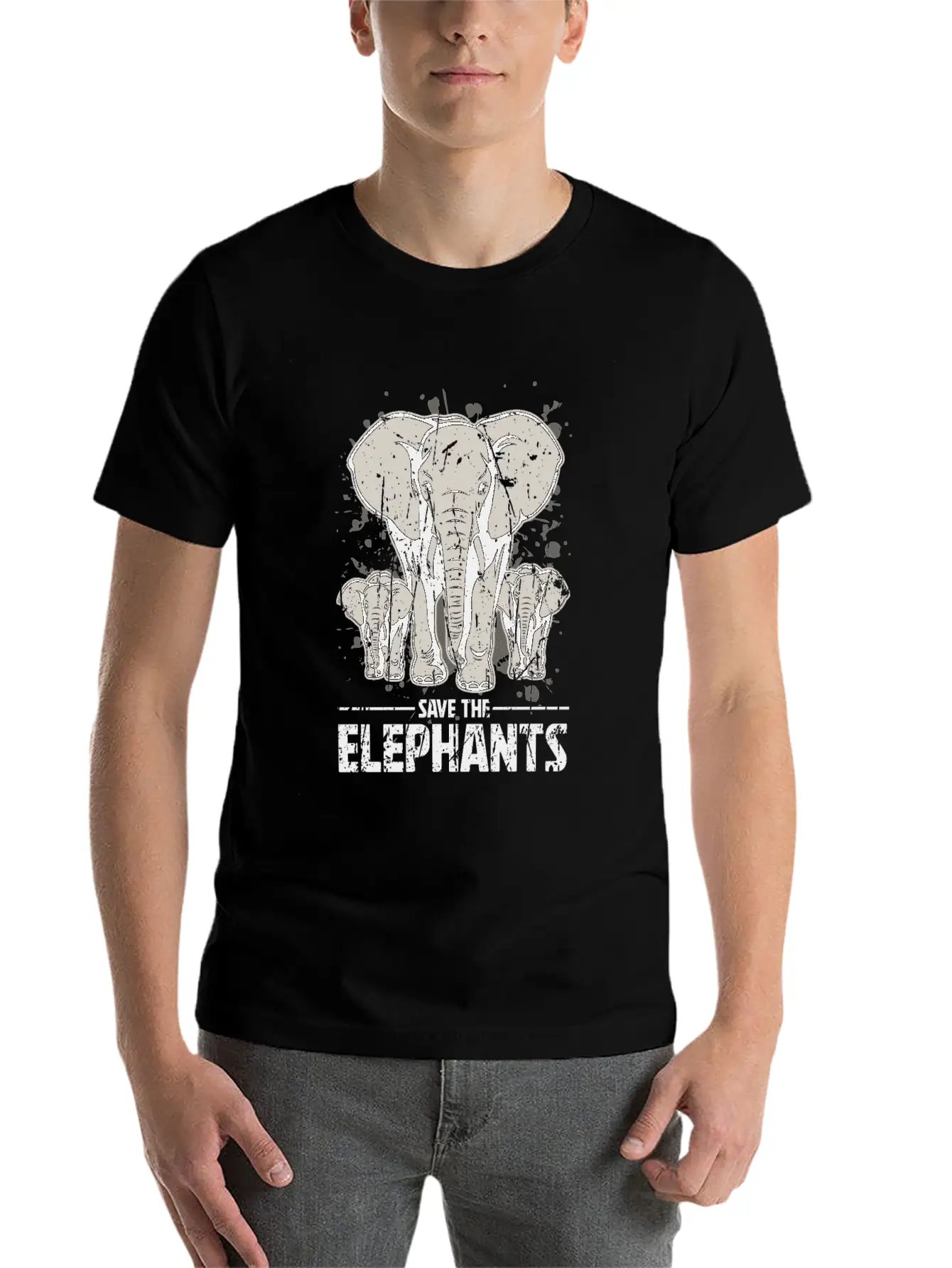 Save The Elephants - Elephant Casual Graphic T-Shirt – Simple And Comfortable Daily Wear