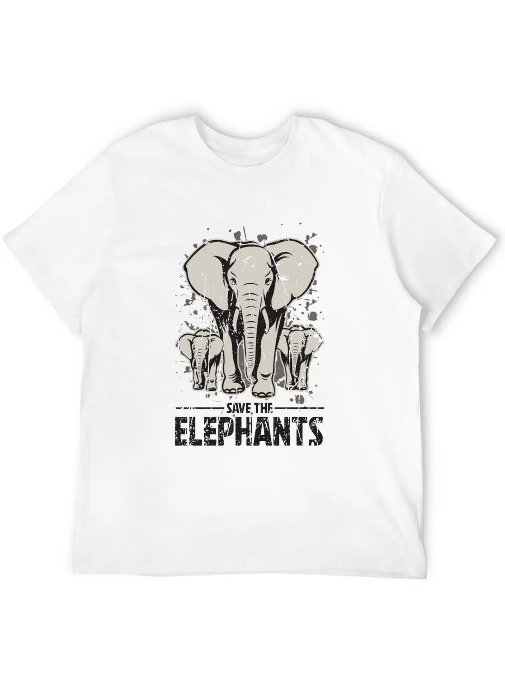 Save The Elephants - Elephant Casual Graphic T-Shirt – Simple And Comfortable Daily Wear