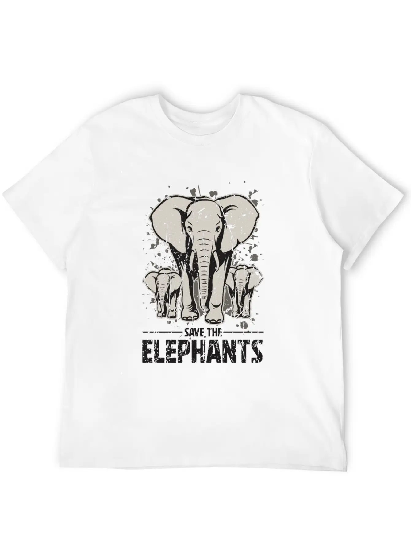 Save The Elephants - Elephant Casual Graphic T-Shirt – Simple And Comfortable Daily Wear