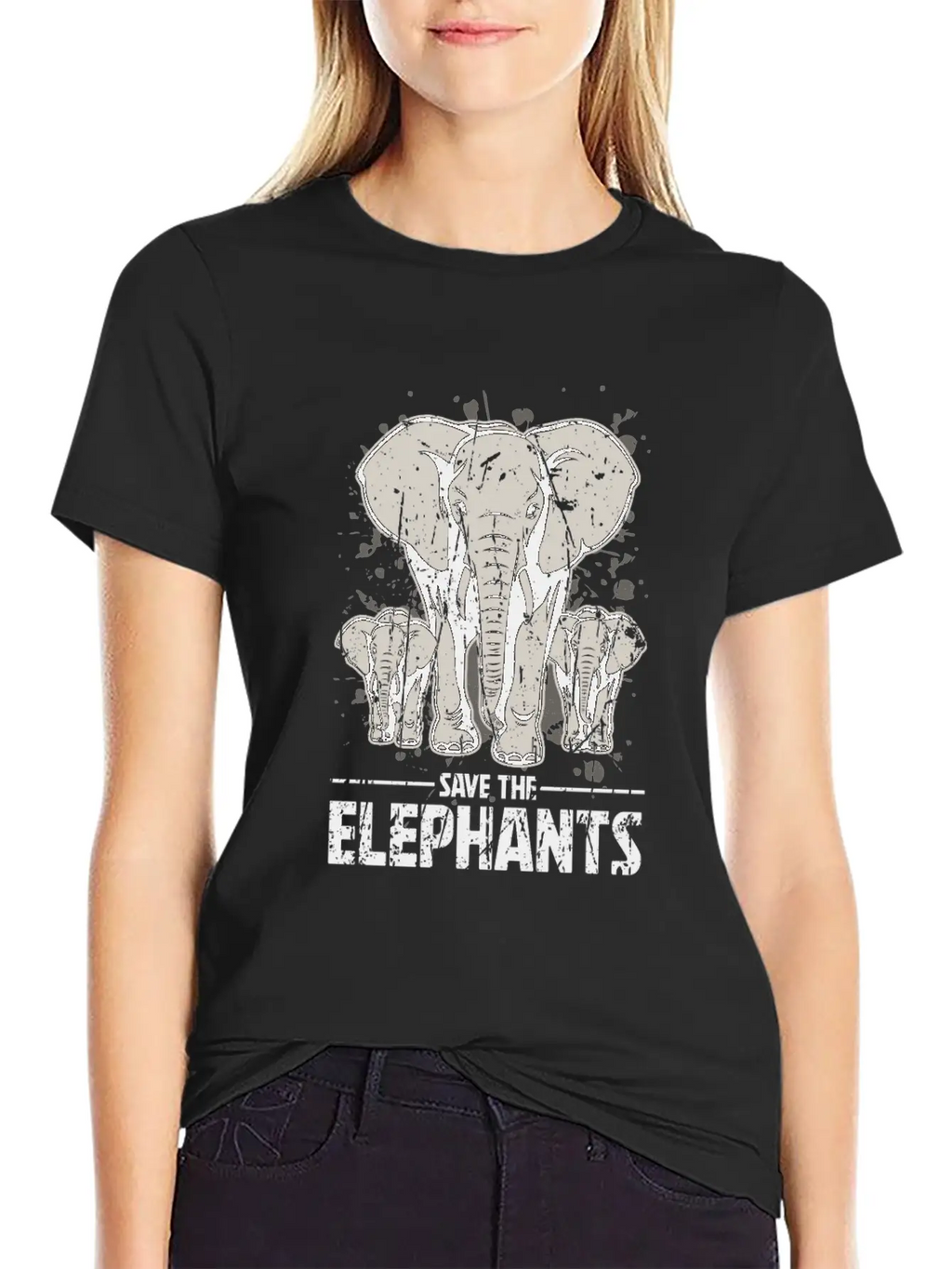 Save The Elephants - Elephant Casual Graphic T-Shirt – Simple And Comfortable Daily Wear