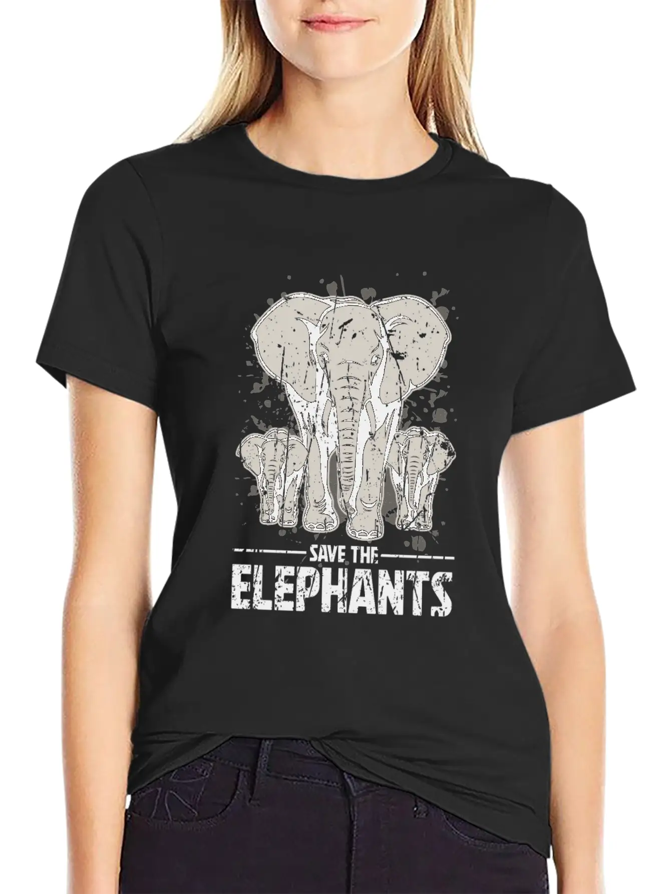 Save The Elephants - Elephant Casual Graphic T-Shirt – Simple And Comfortable Daily Wear