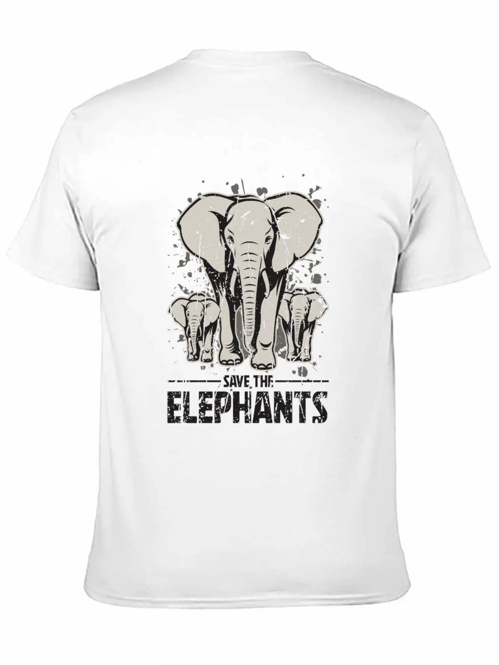 Save The Elephants - Elephant Casual Graphic T-Shirt – Simple And Comfortable Daily Wear