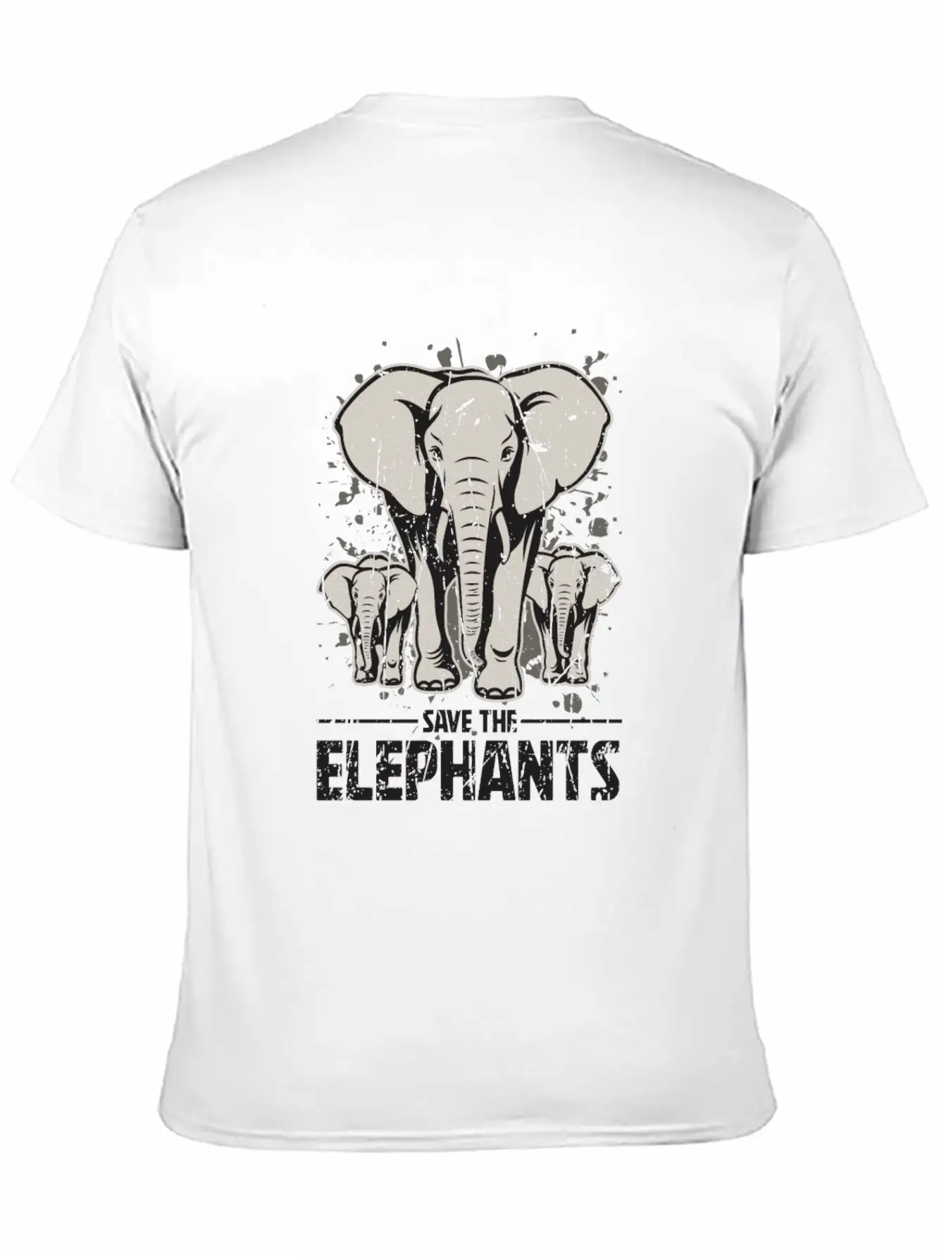 Save The Elephants - Elephant Casual Graphic T-Shirt – Simple And Comfortable Daily Wear