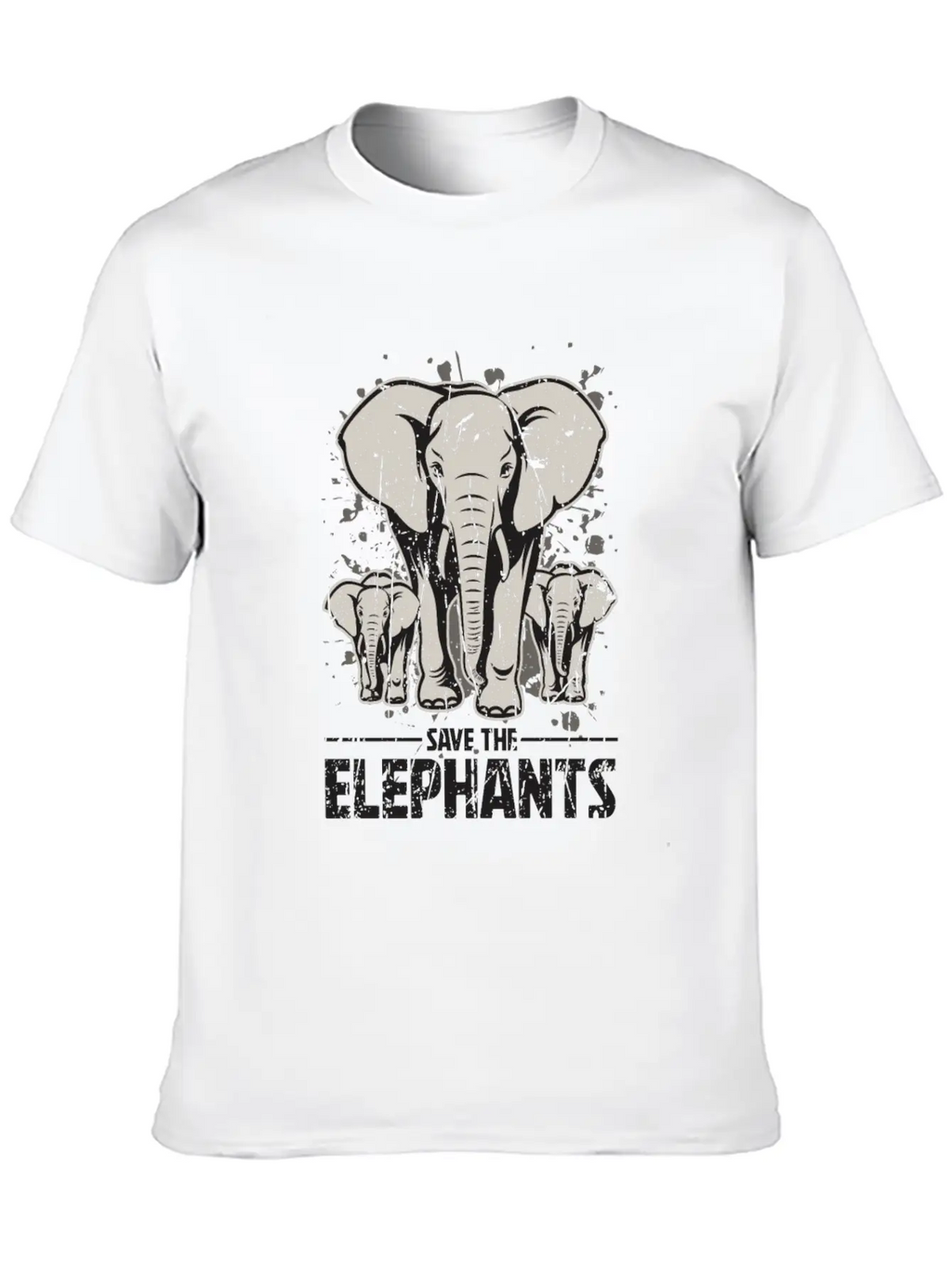 Save The Elephants - Elephant Casual Graphic T-Shirt – Simple And Comfortable Daily Wear