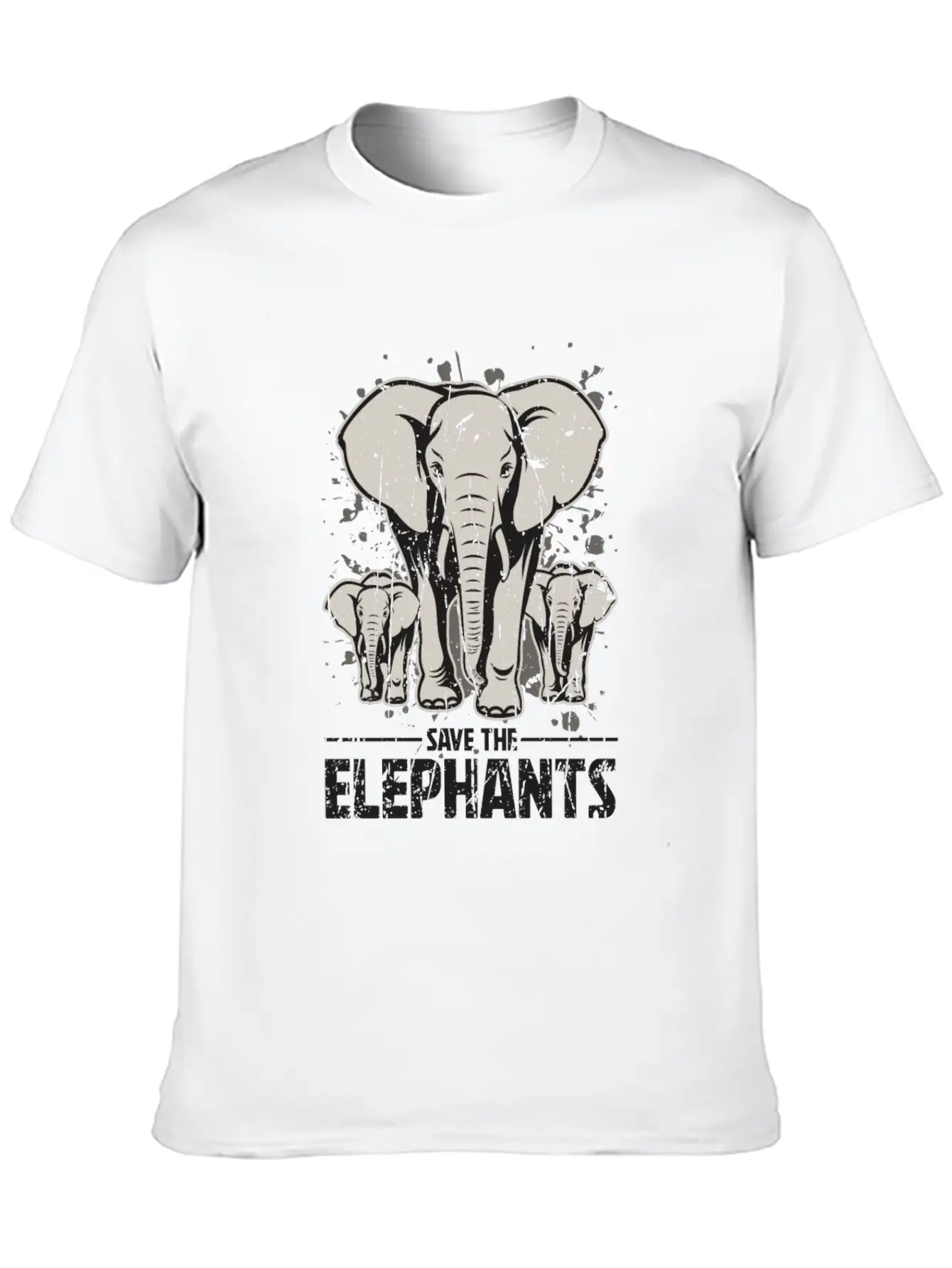 Save The Elephants - Elephant Casual Graphic T-Shirt – Simple And Comfortable Daily Wear