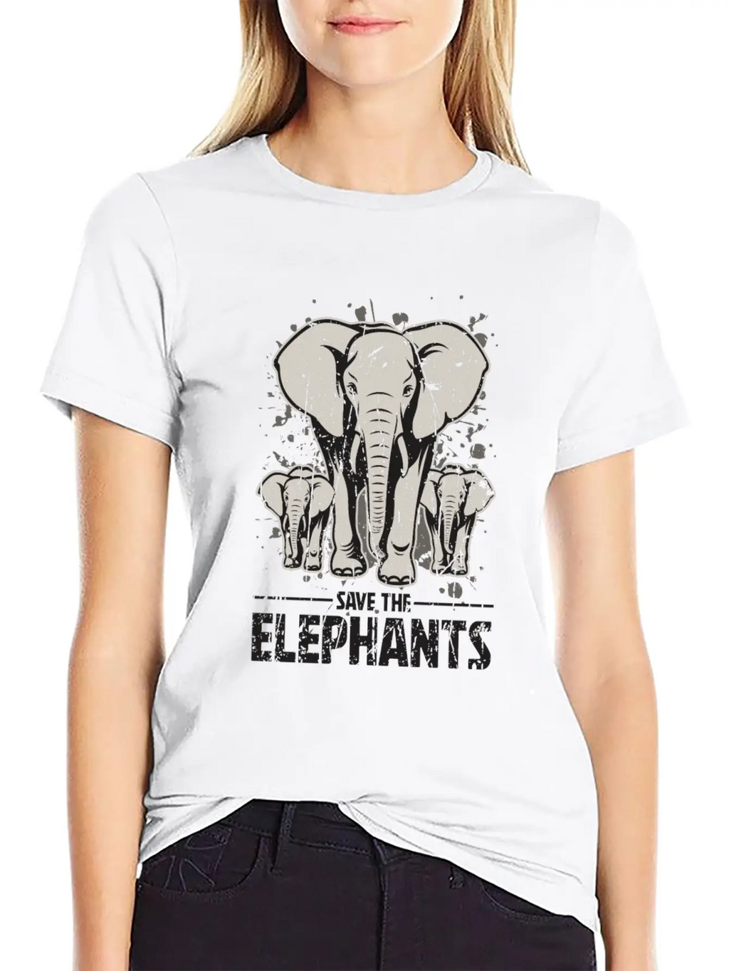 Save The Elephants - Elephant Casual Graphic T-Shirt – Simple And Comfortable Daily Wear
