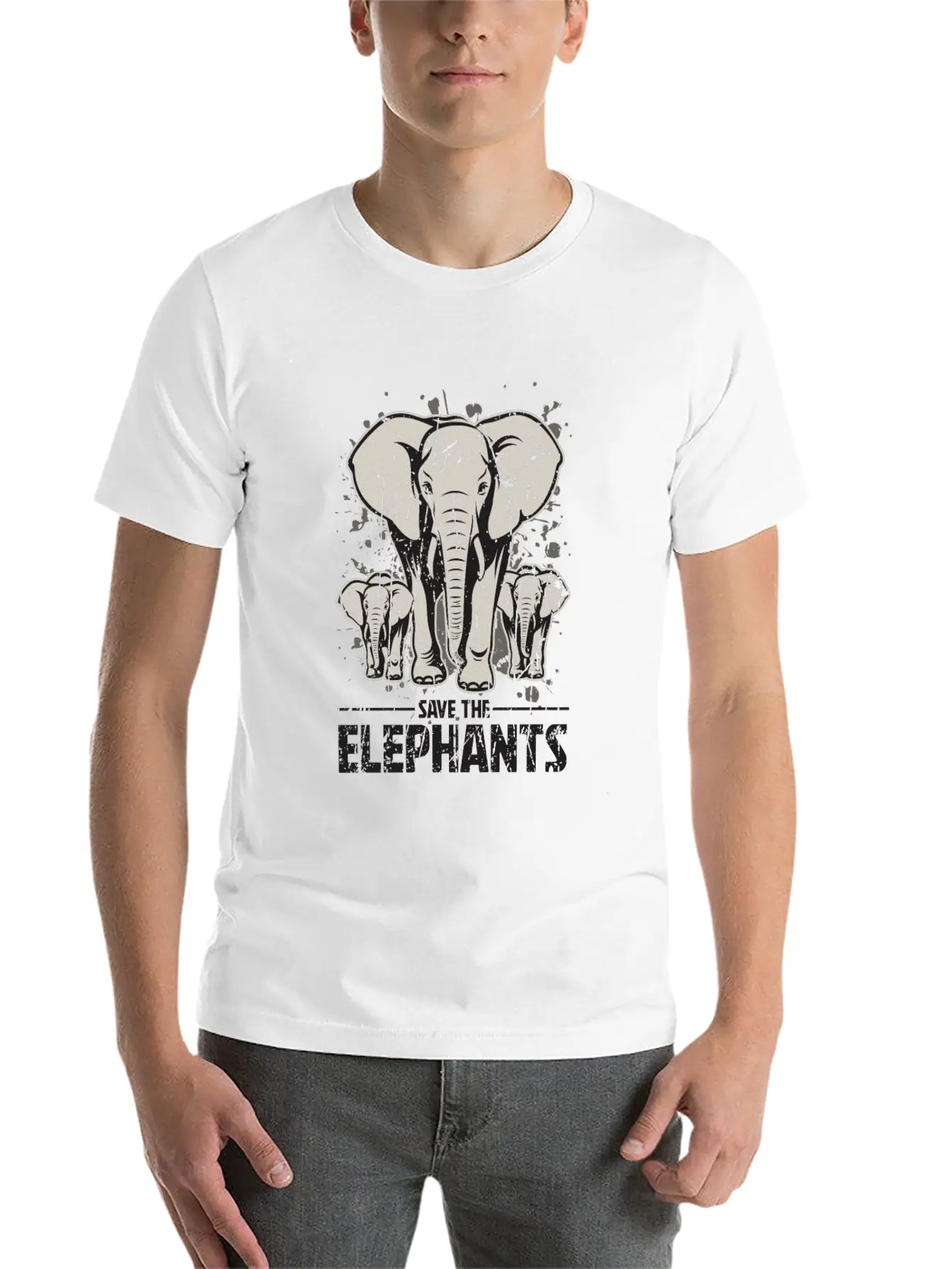 Save The Elephants - Elephant Casual Graphic T-Shirt – Simple And Comfortable Daily Wear