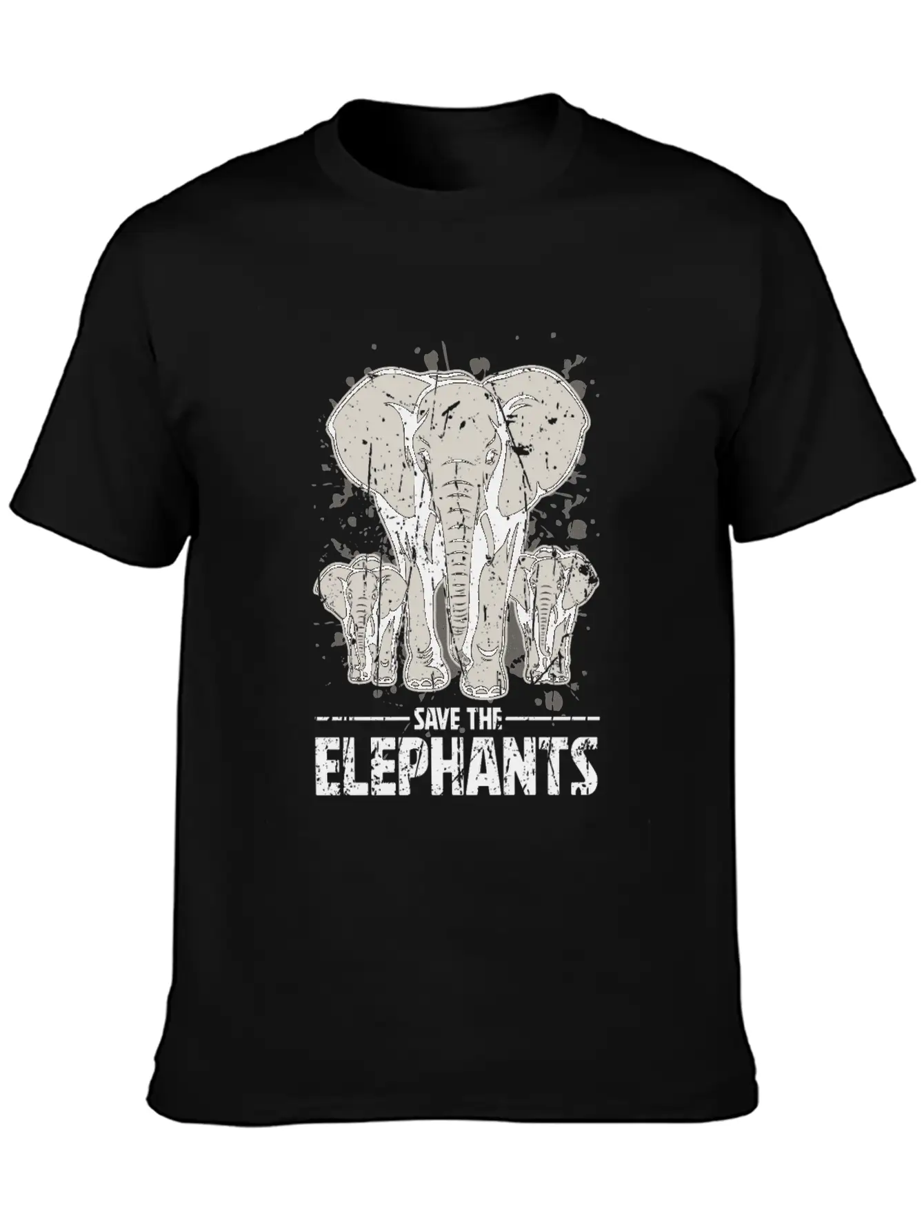 Save The Elephants - Elephant Casual Graphic T-Shirt – Simple And Comfortable Daily Wear
