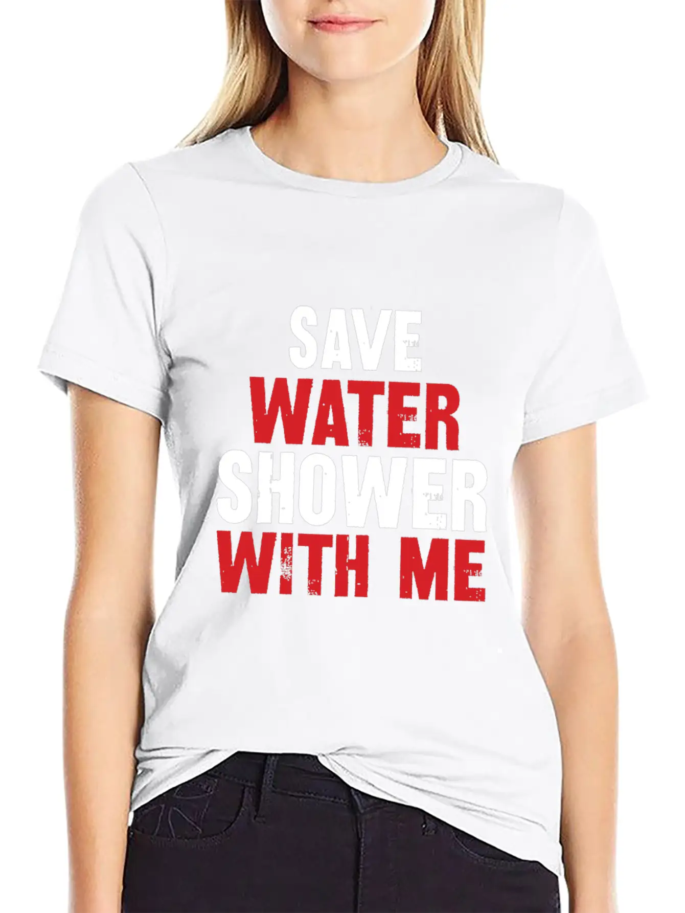 Save Water Shower With Me Unisex Short Sleeve Soft Cotton T-Shirt – Casual Everyday Wear