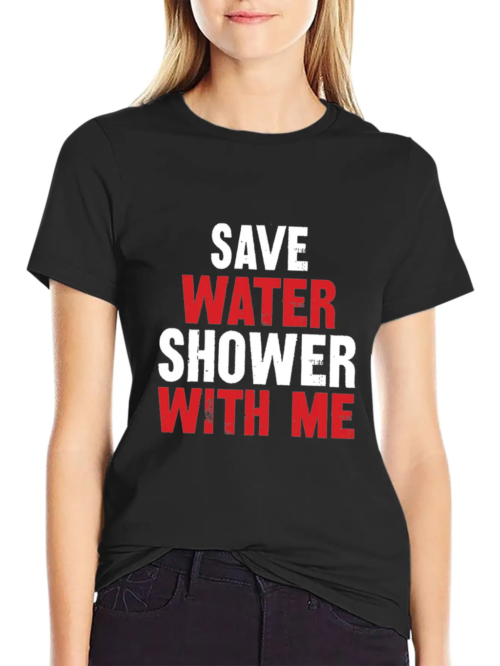 Save Water Shower With Me Unisex Short Sleeve Soft Cotton T-Shirt – Casual Everyday Wear
