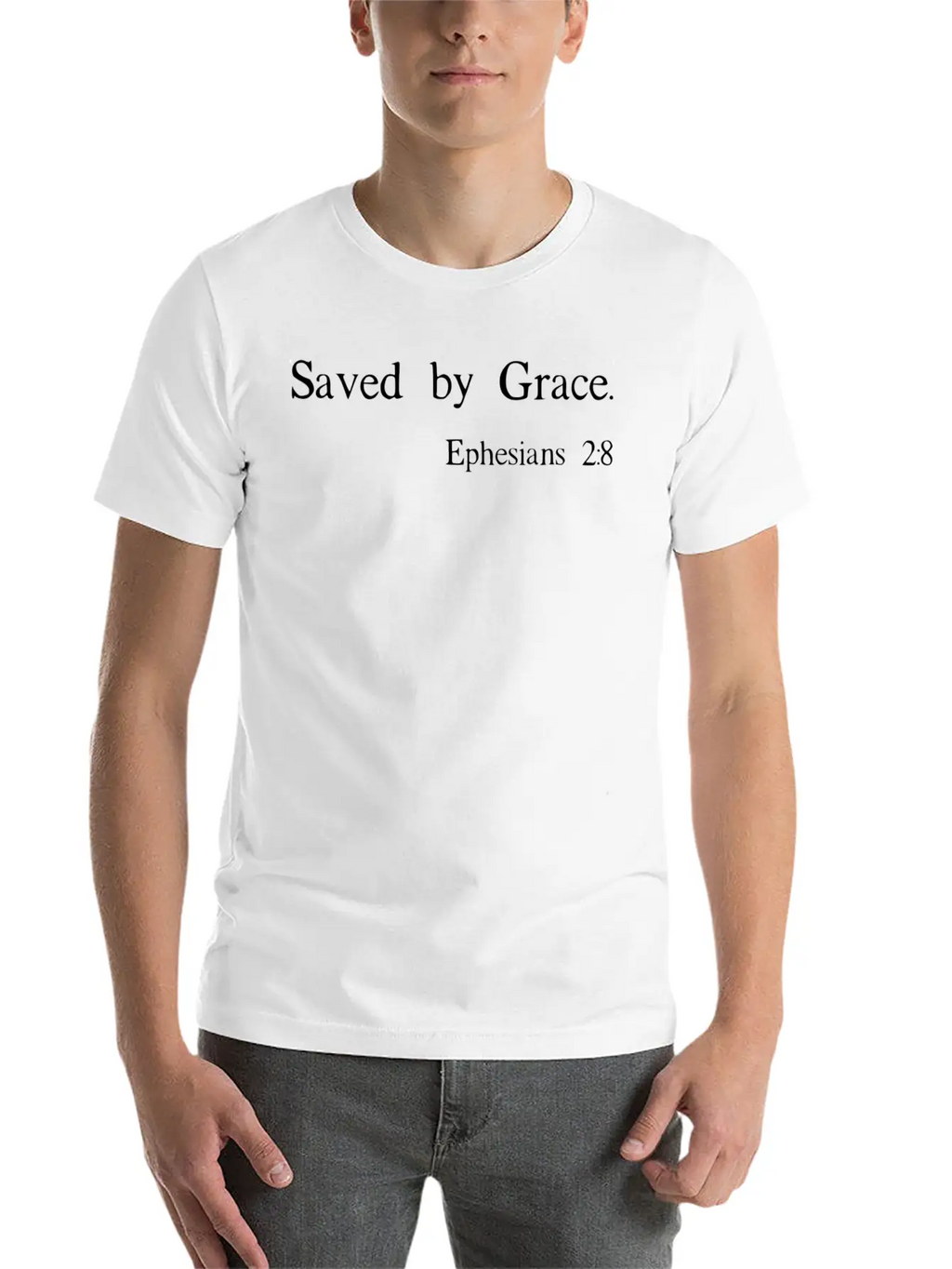 Saved By Grace Ephesians Scripture Christian Unisex Casual T-Shirt – Clean Design For Daily Comfort