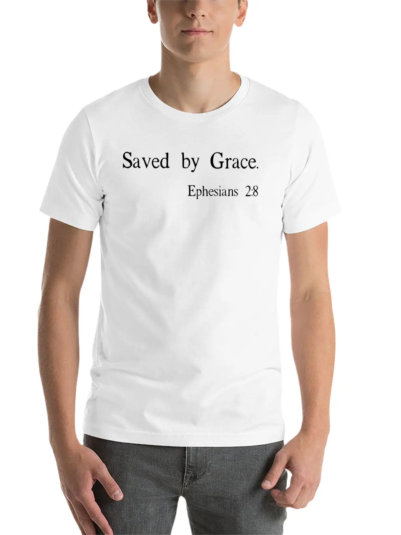Saved By Grace Ephesians Scripture Christian Unisex Casual T-Shirt – Clean Design For Daily Comfort