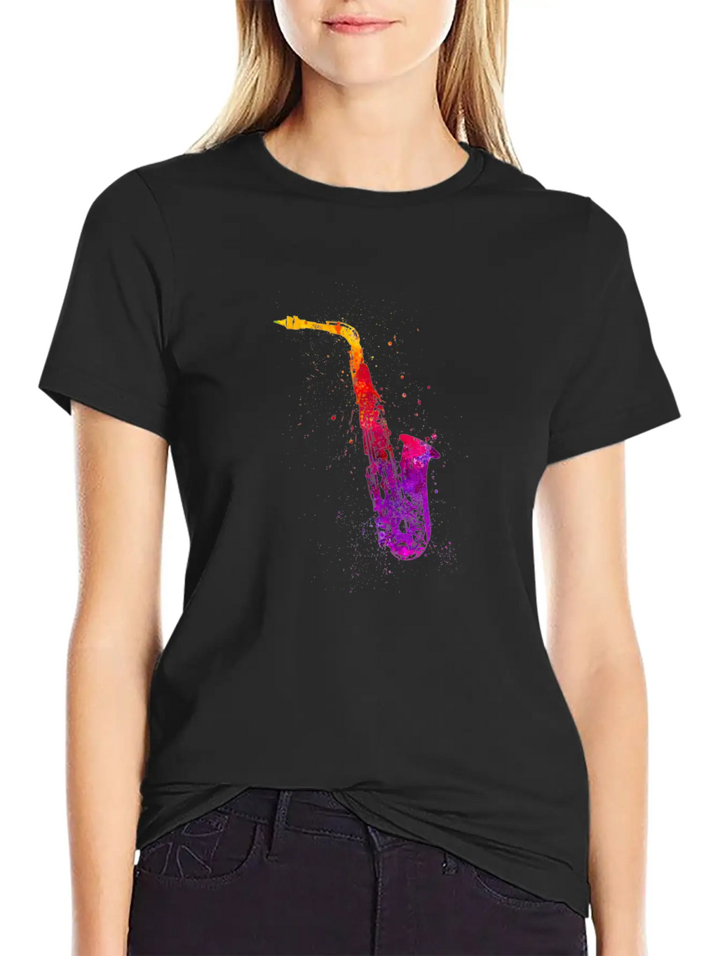 Saxophone Colorful Icon Essential Cotton Tee For Daily Outfits – Unisex Style