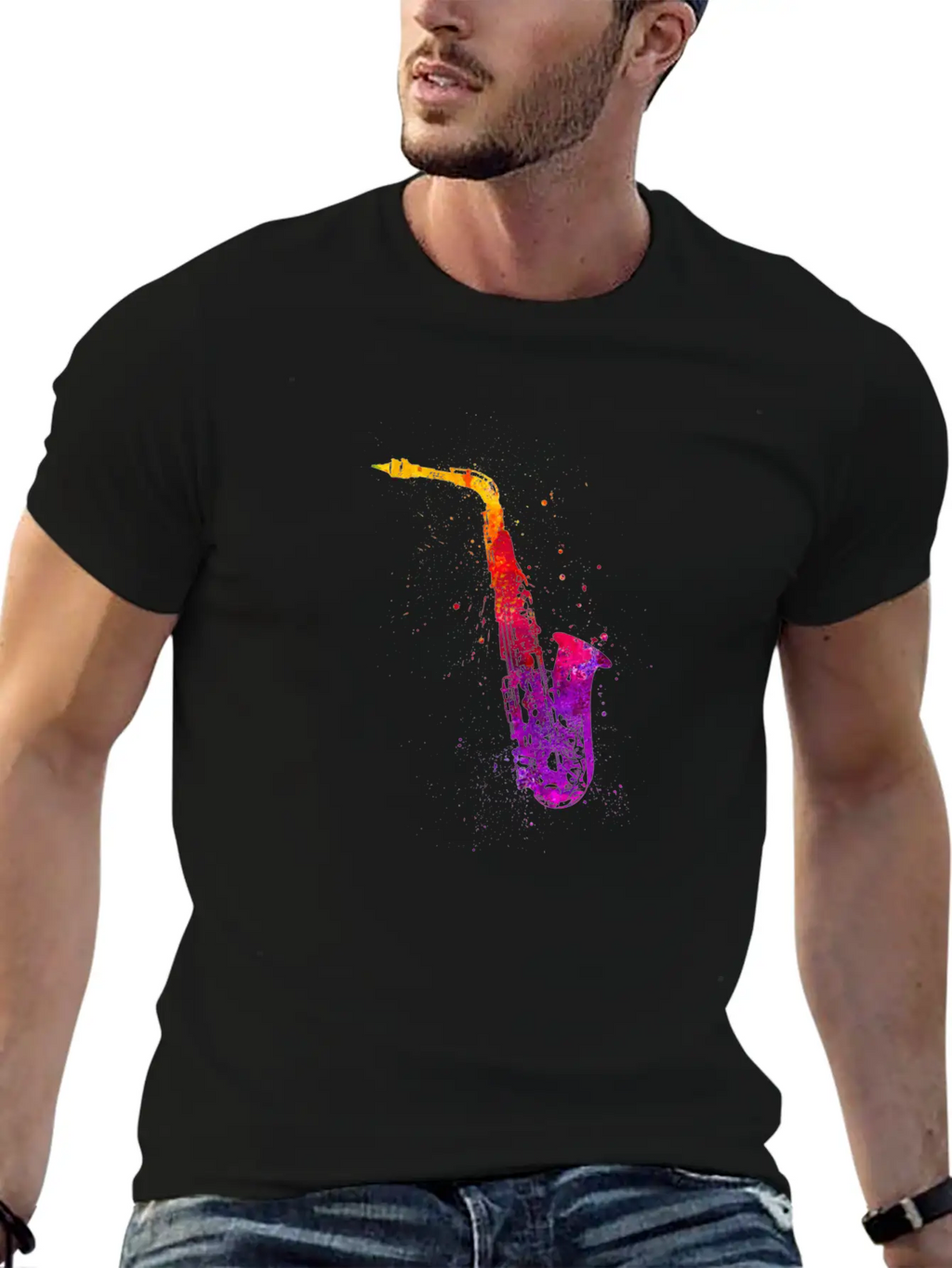 Saxophone Colorful Icon Essential Cotton Tee For Daily Outfits – Unisex Style