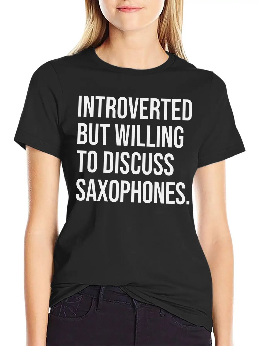 Saxophone Funny Introverted Saxophonist Saying Unisex Short Sleeve Soft Cotton T-Shirt – Casual Everyday Wear
