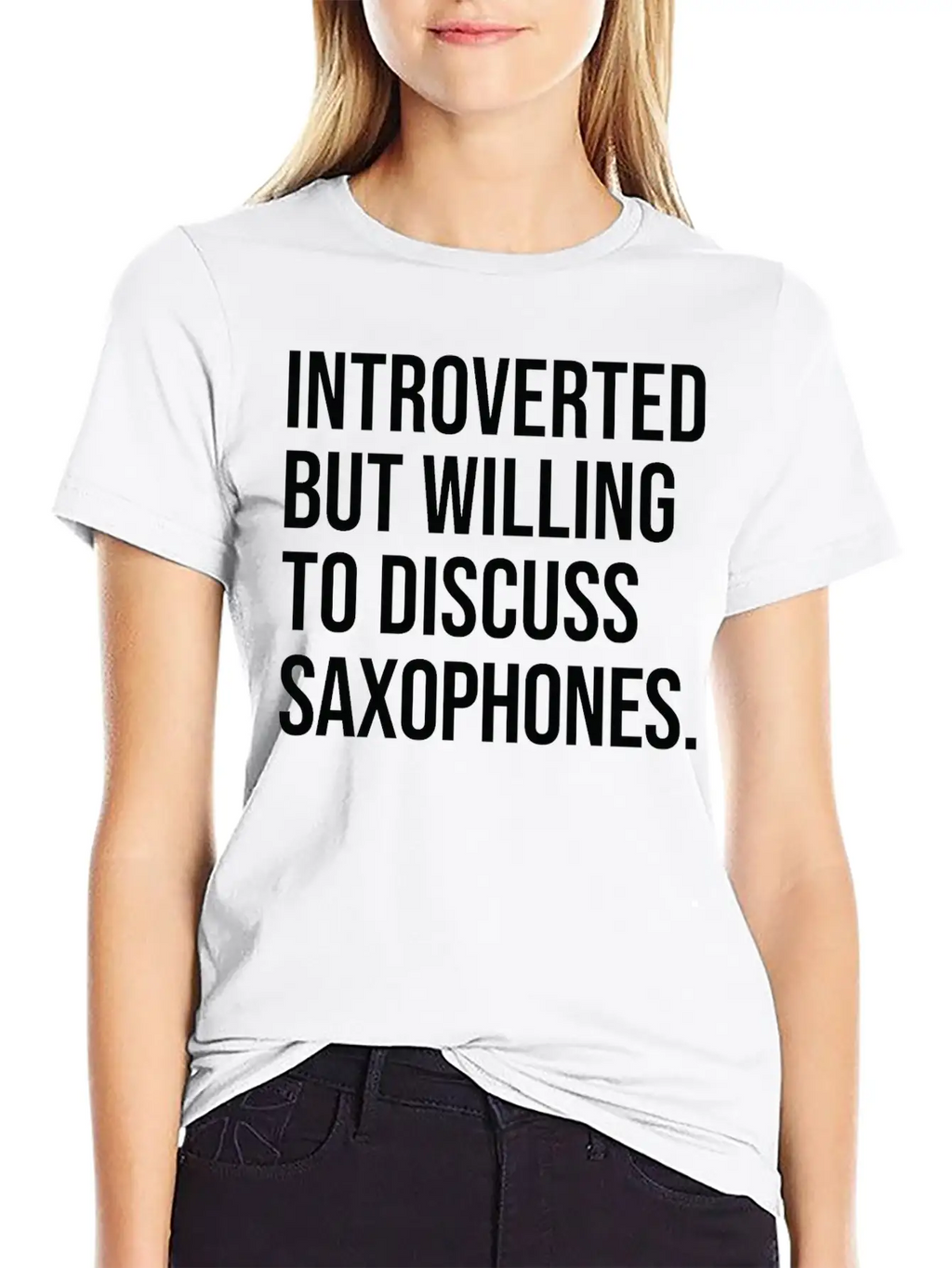 Saxophone Funny Introverted Saxophonist Saying Unisex Short Sleeve Soft Cotton T-Shirt – Casual Everyday Wear
