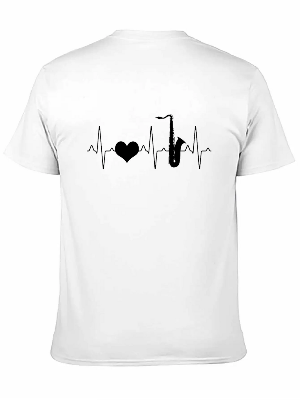Saxophone Heartbeat Stylish Everyday T-Shirt – Unisex Basic Cotton Tee