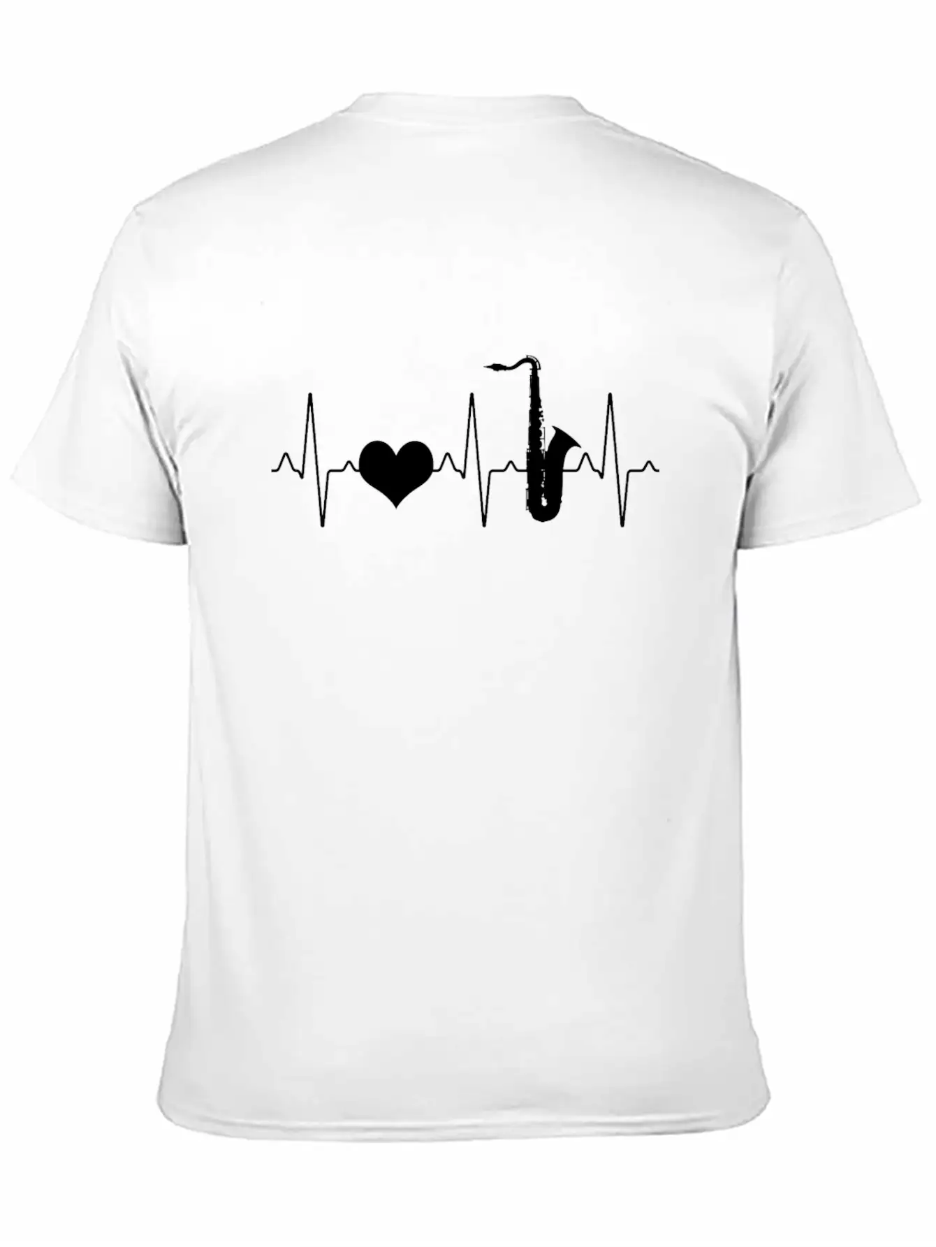 Saxophone Heartbeat Stylish Everyday T-Shirt – Unisex Basic Cotton Tee