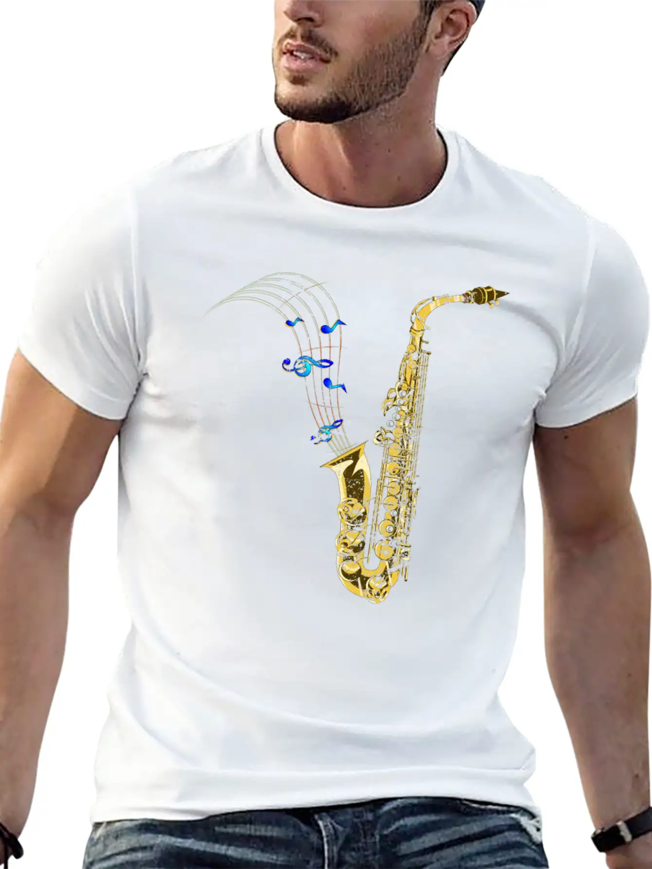 Saxophone Music Unisex Casual T-Shirt – Clean Design For Daily Comfort
