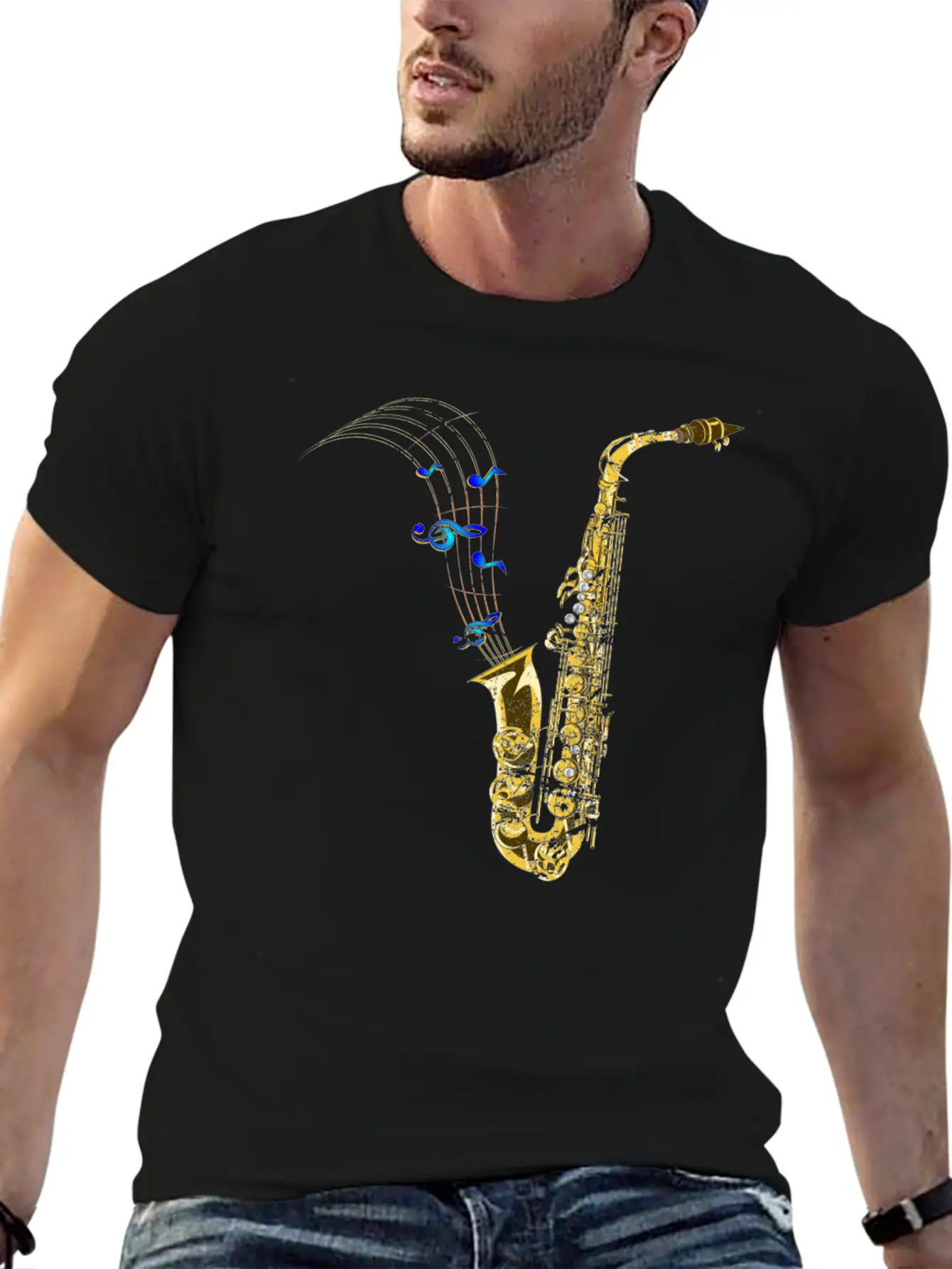 Saxophone Music Unisex Casual T-Shirt – Clean Design For Daily Comfort
