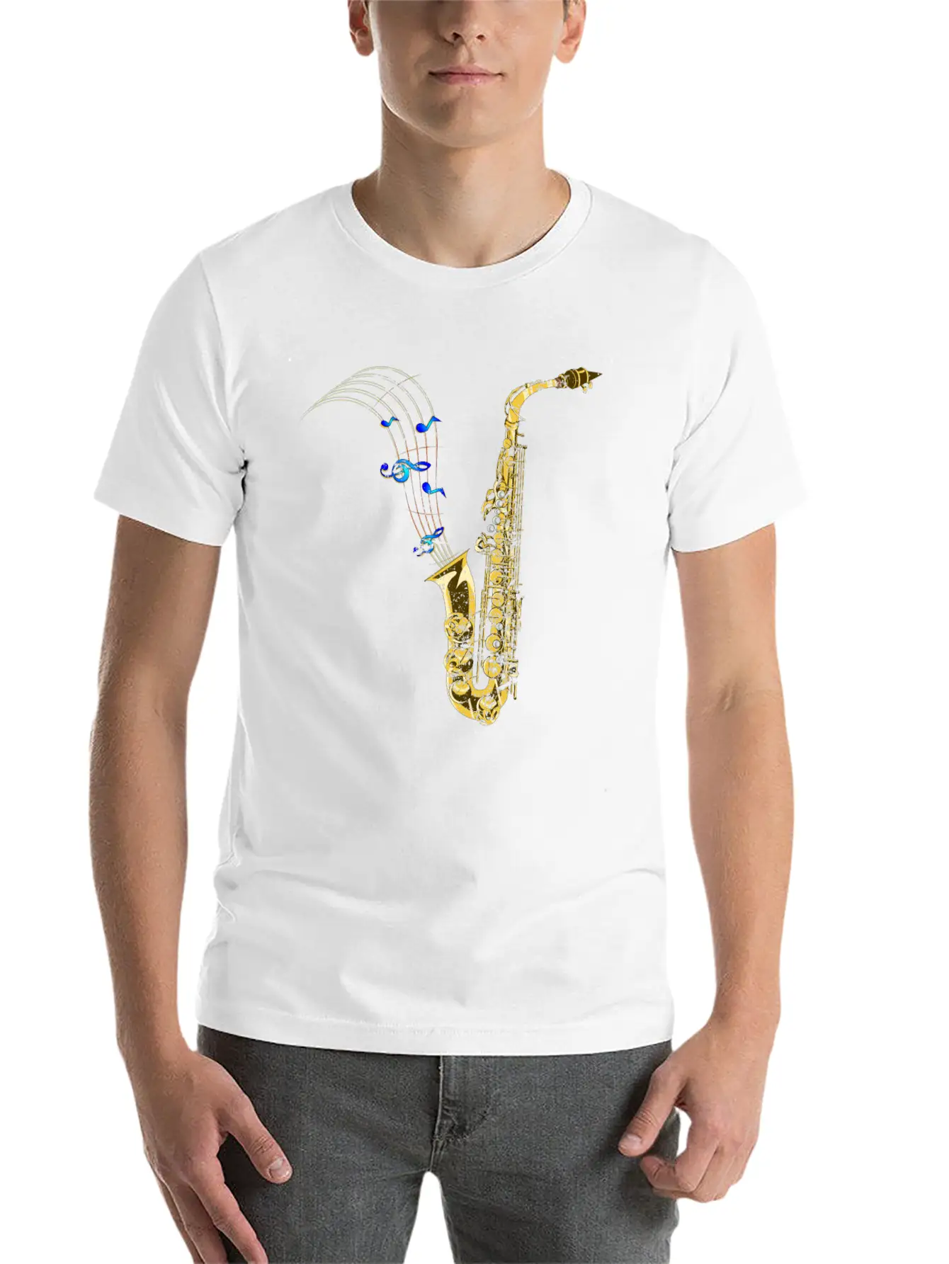Saxophone Music Unisex Casual T-Shirt – Clean Design For Daily Comfort