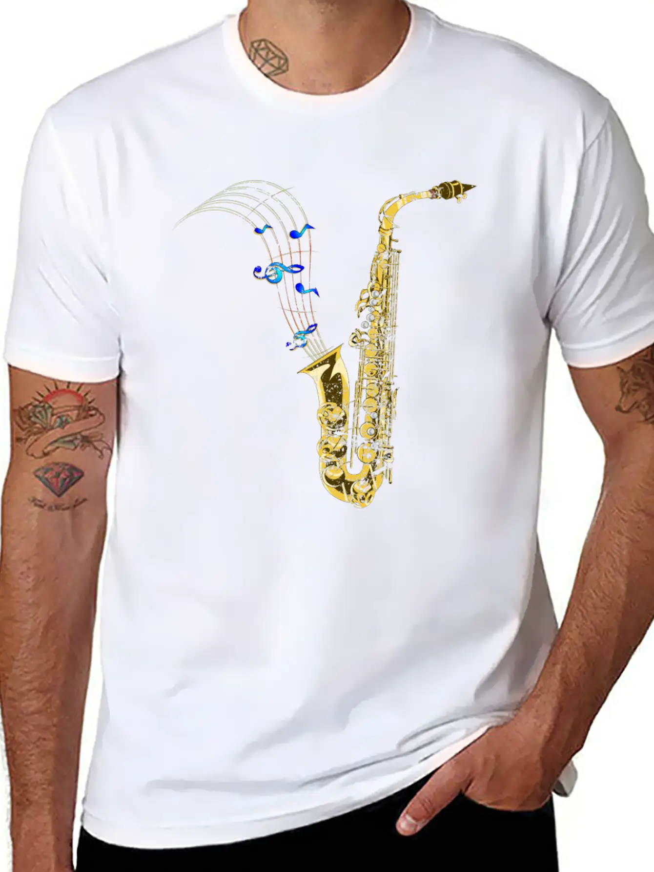 Saxophone Music Unisex Casual T-Shirt – Clean Design For Daily Comfort