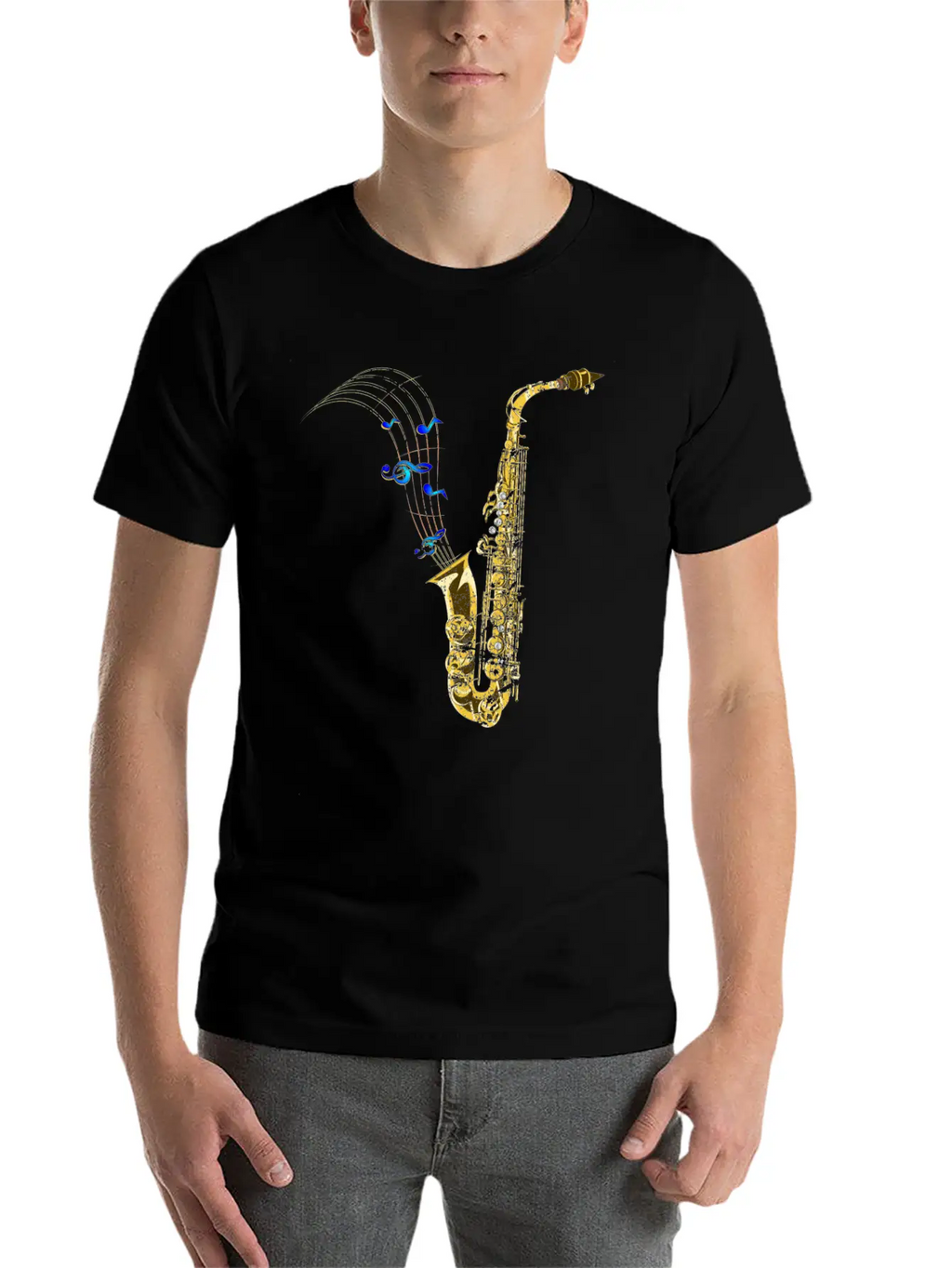 Saxophone Music Unisex Casual T-Shirt – Clean Design For Daily Comfort