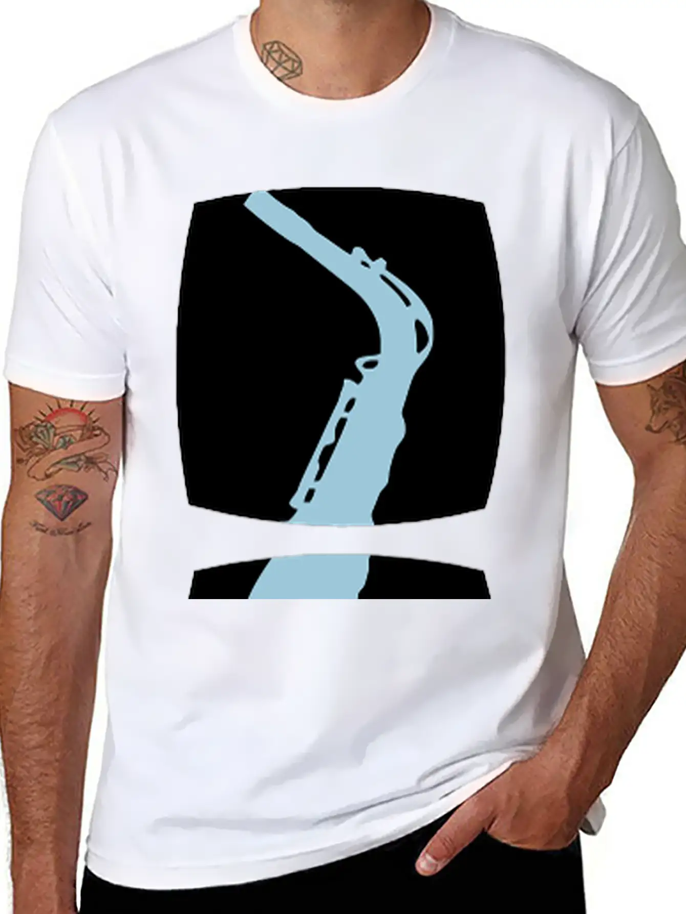 Saxophone Musician Motif Unisex Casual T-Shirt – Clean Design For Daily Comfort