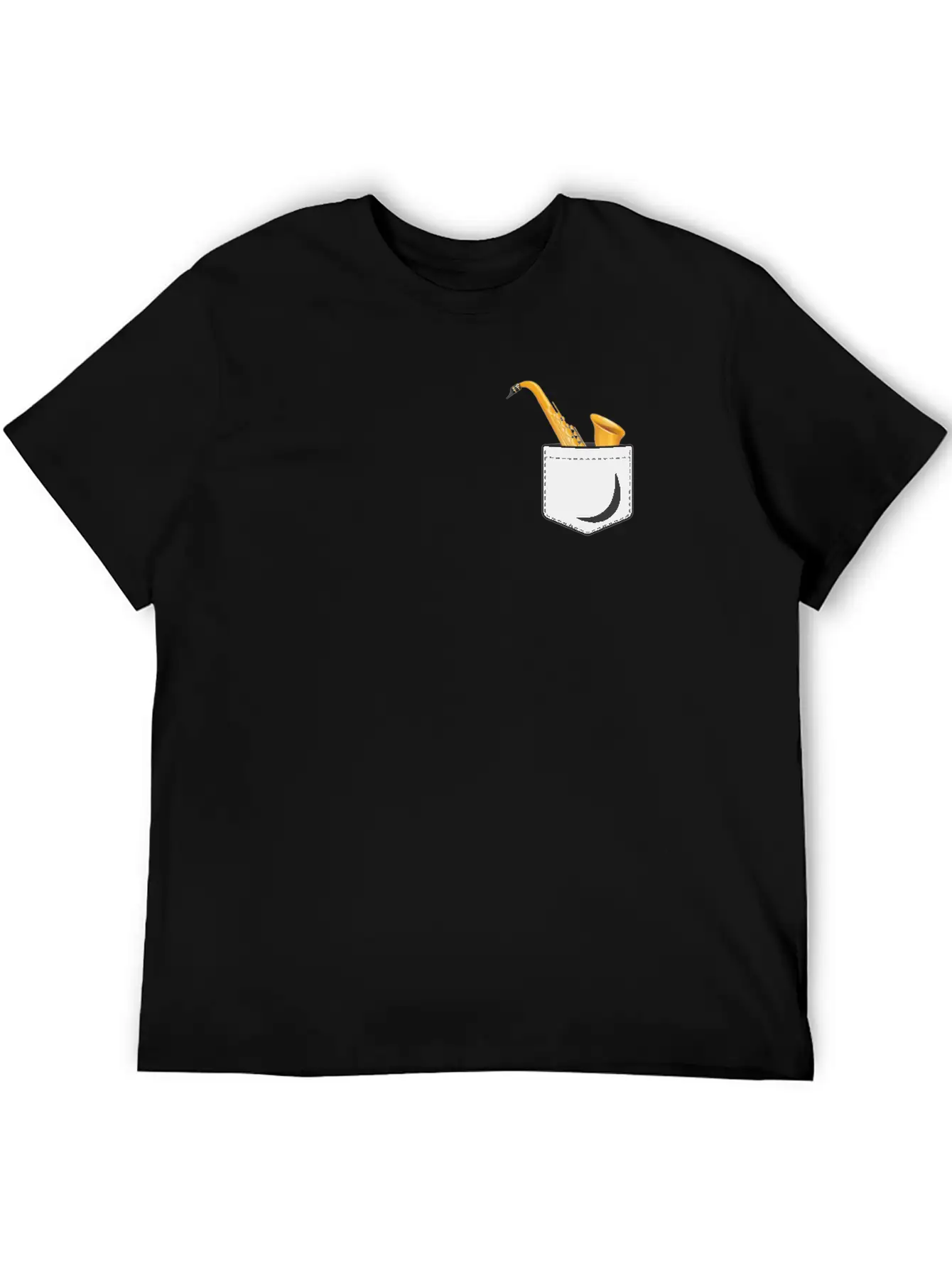 Saxophone Pocket Stylish Everyday T-Shirt – Unisex Basic Cotton Tee