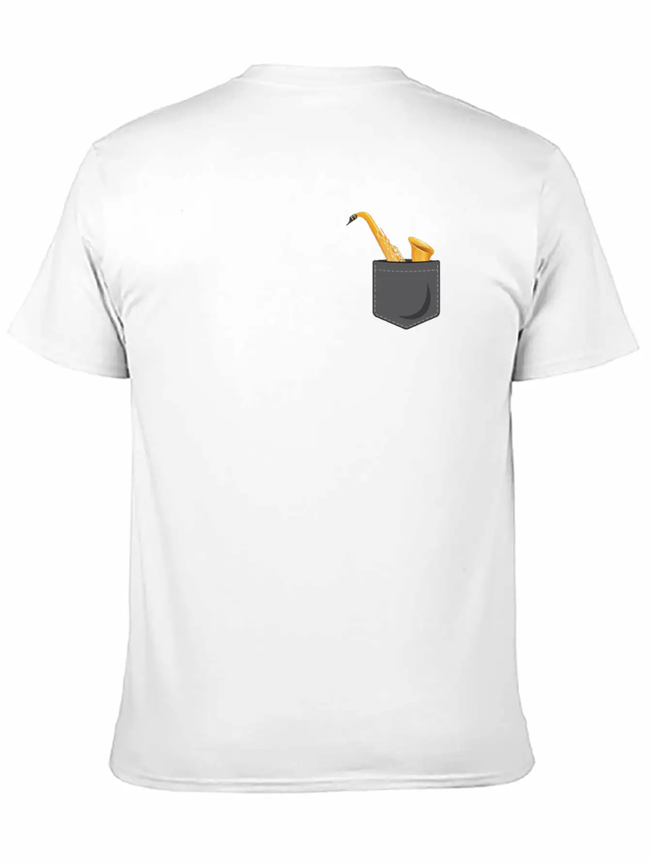 Saxophone Pocket Stylish Everyday T-Shirt – Unisex Basic Cotton Tee