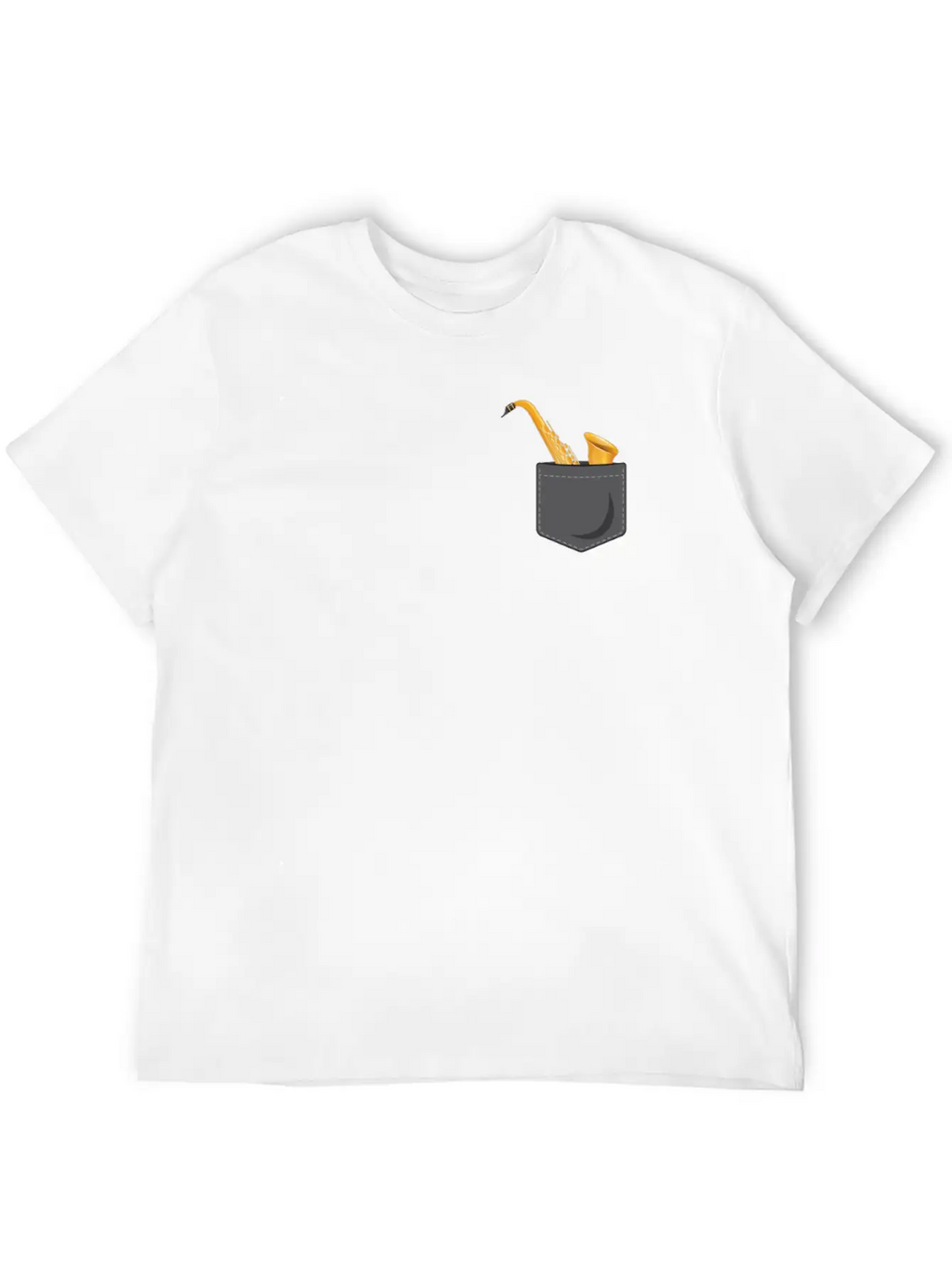 Saxophone Pocket Stylish Everyday T-Shirt – Unisex Basic Cotton Tee